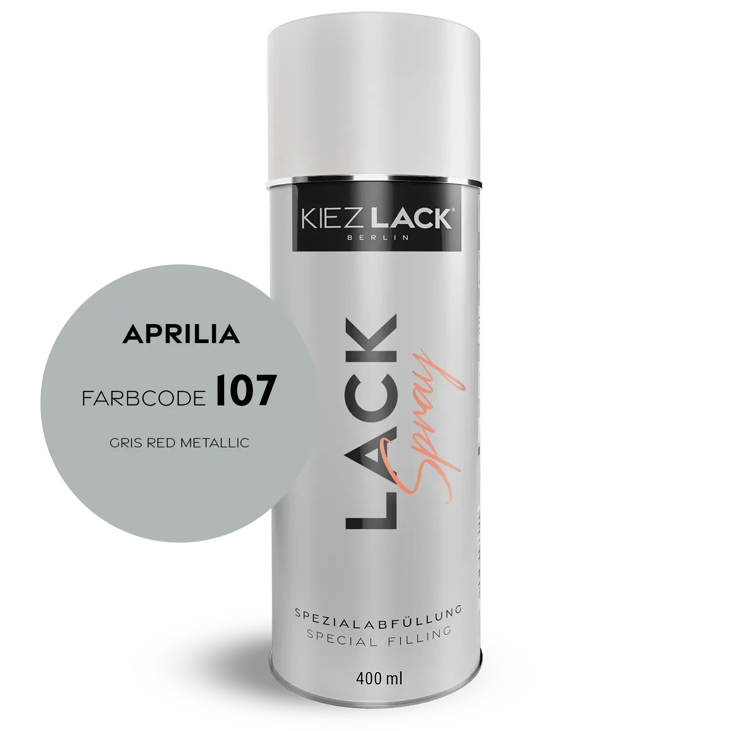 Kiezlack 1K Motorradlack Spraydose Aprilia 107 GRIS RED METALLIC