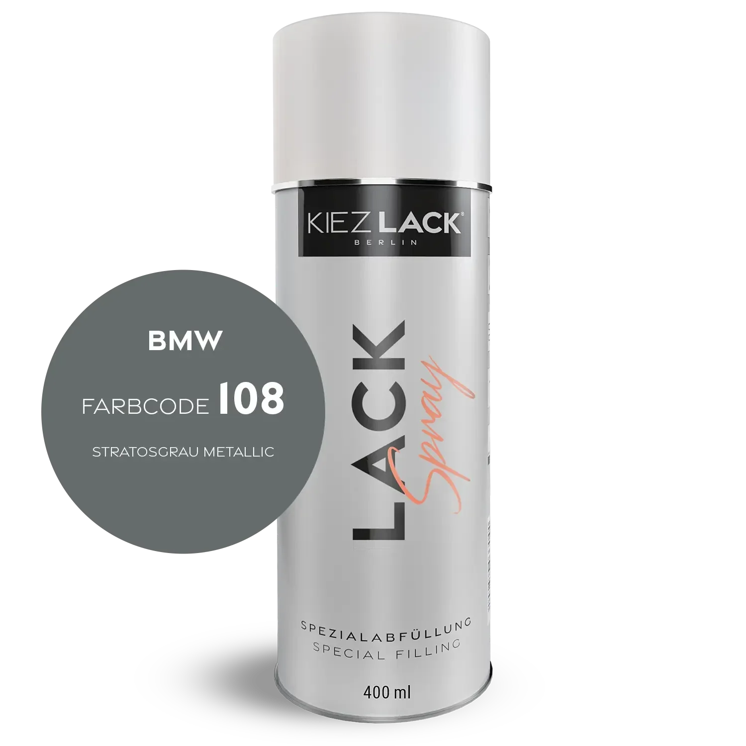 Kiezlack 1K Motorradlack Spraydose BMW 108 STRATOSGRAU METALLIC