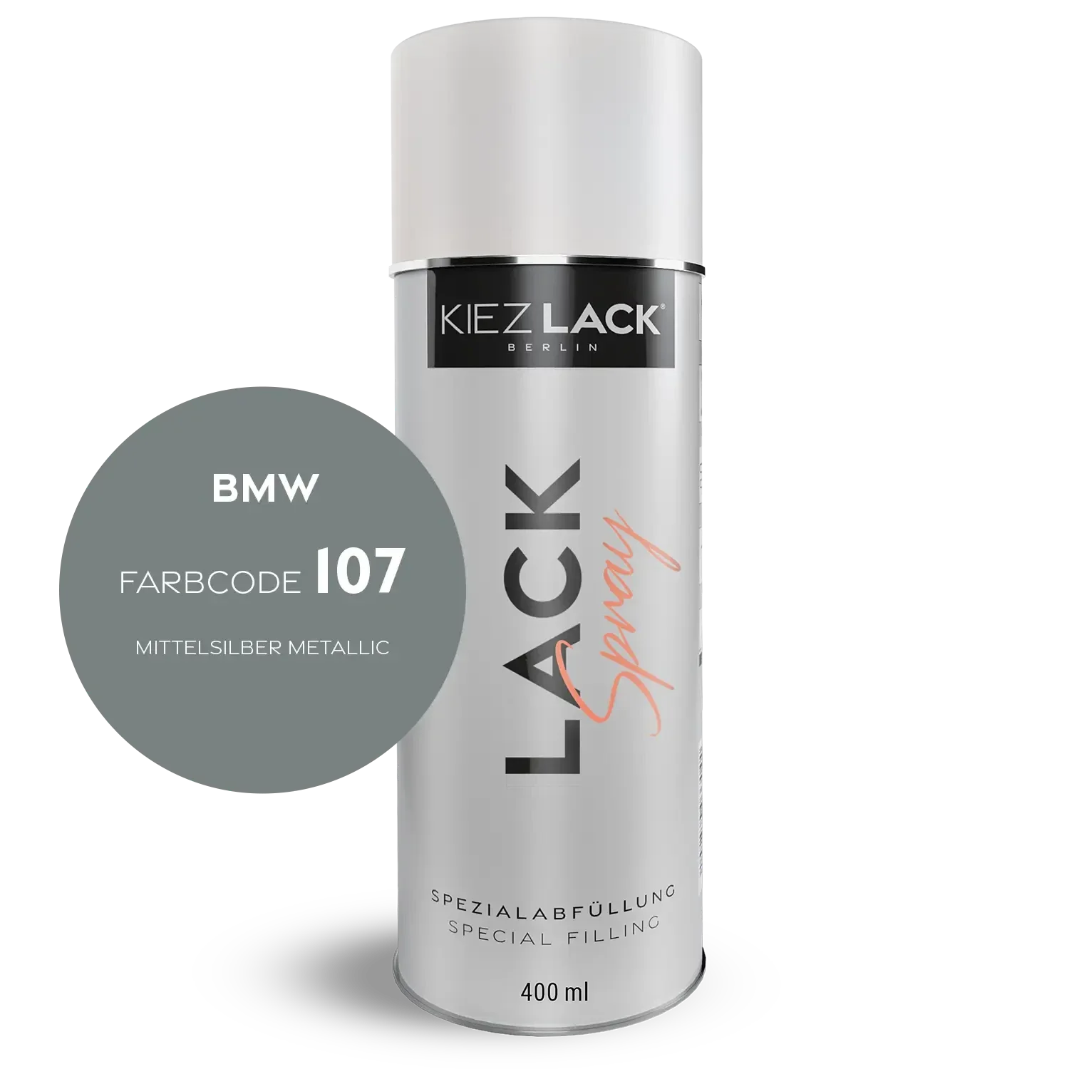 Kiezlack 1K Motorradlack Spraydose BMW 107 MITTELSILBER METALLIC