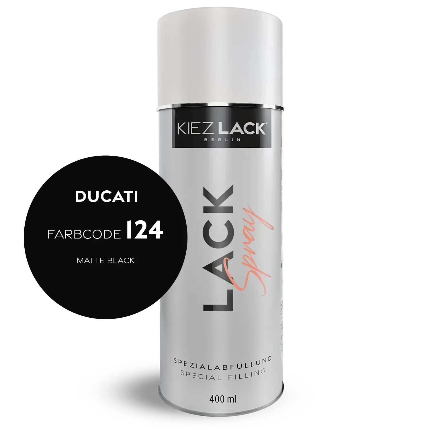 Kiezlack 1K Motorradlack Spraydose Ducati 124 MATTE BLACK