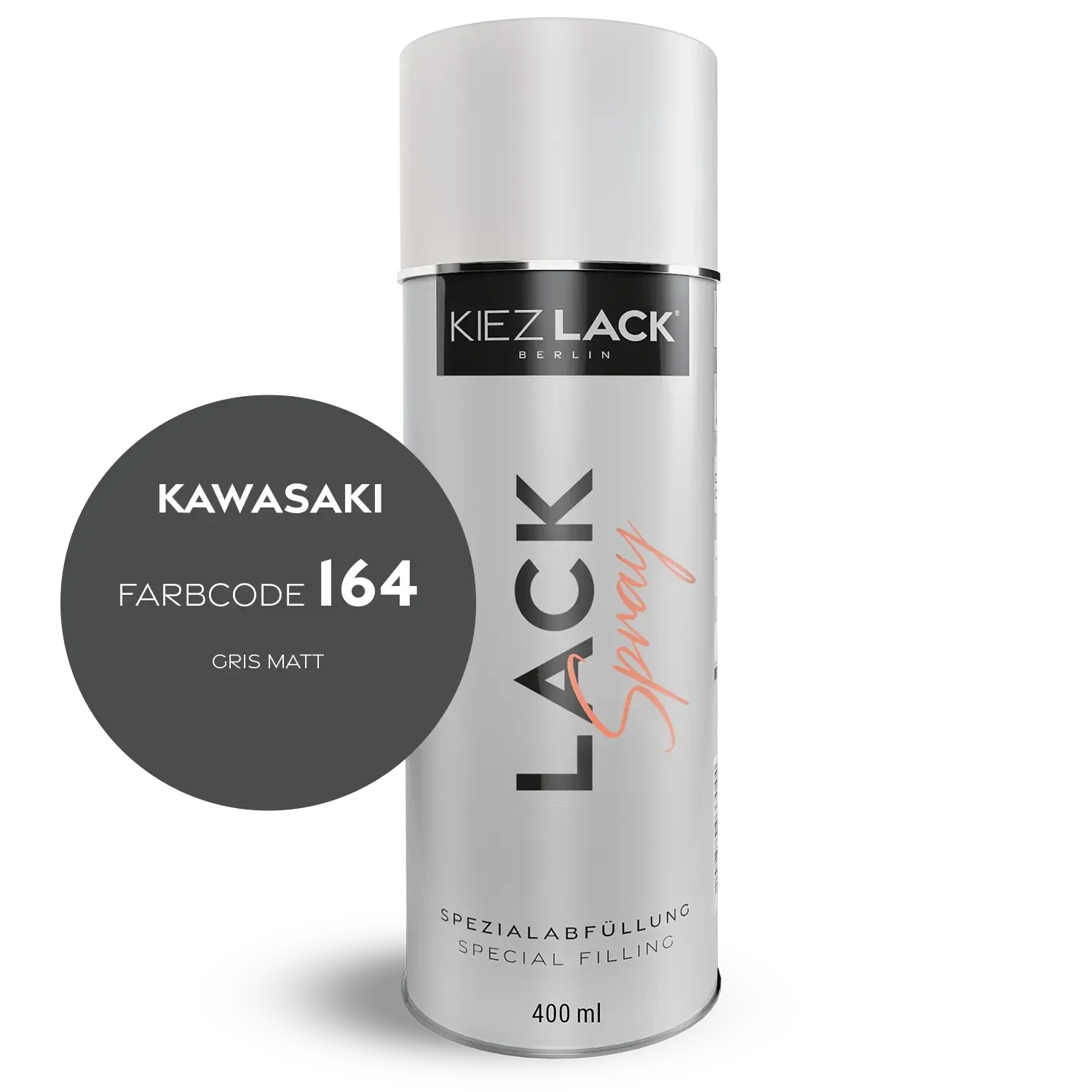 Kiezlack 1K Motorradlack Spraydose Kawasaki 164 GRIS MATT