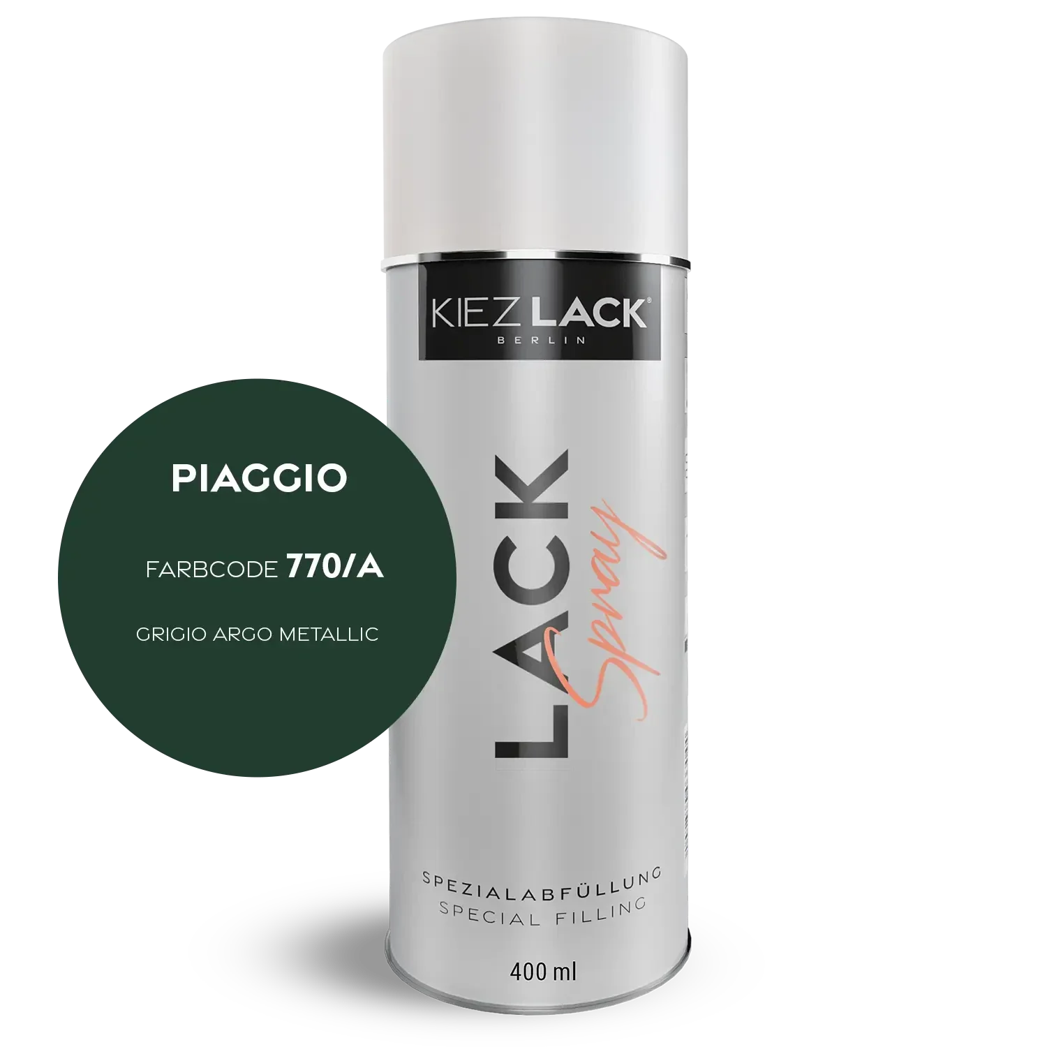 Kiezlack 1K Motorradlack Spraydose Piaggio 770/A GRIGIO ARGO METALLIC