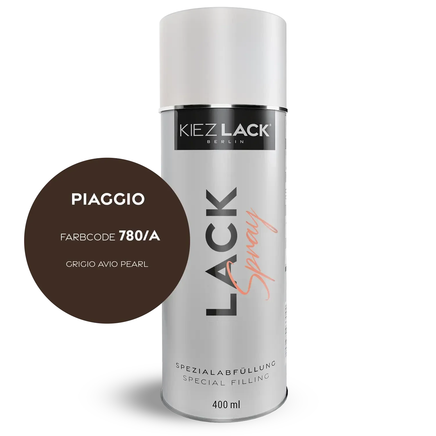 Kiezlack 1K Motorradlack Spraydose Piaggio 780/A GRIGIO AVIO PEARL