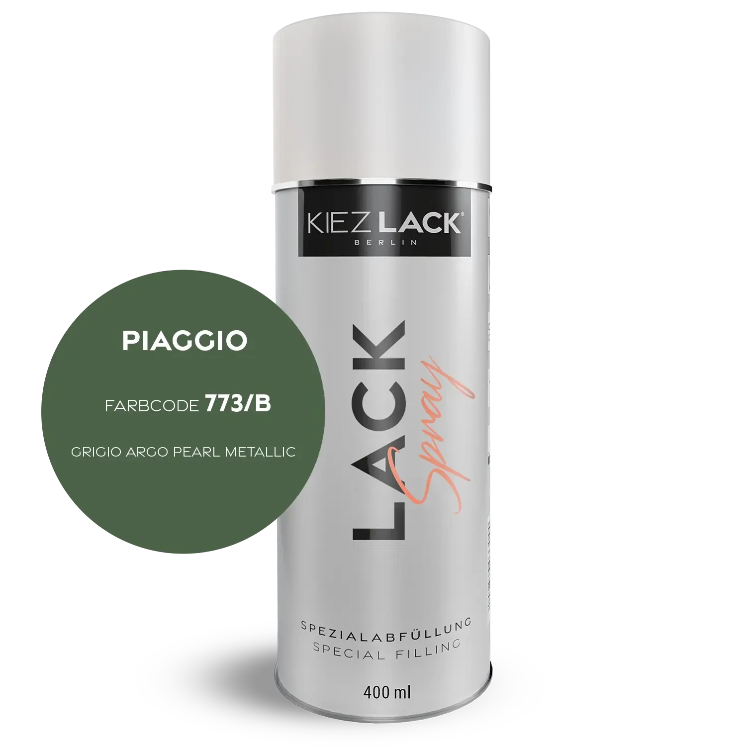 Kiezlack 1K Motorradlack Spraydose Piaggio 773/B GRIGIO ARGO PEARL METALLIC