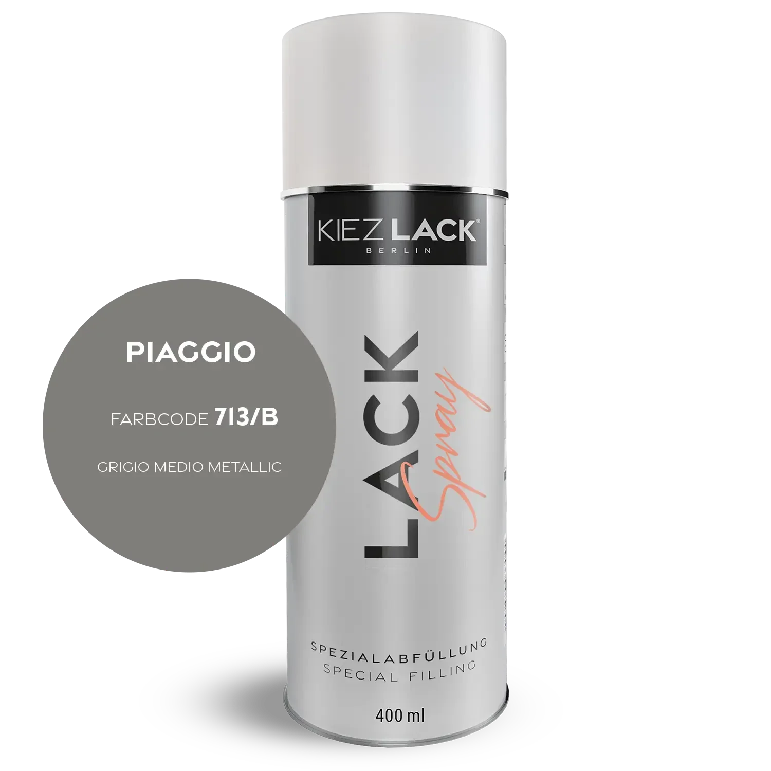 Kiezlack 1K Motorradlack Spraydose Piaggio 713/B GRIGIO MEDIO METALLIC