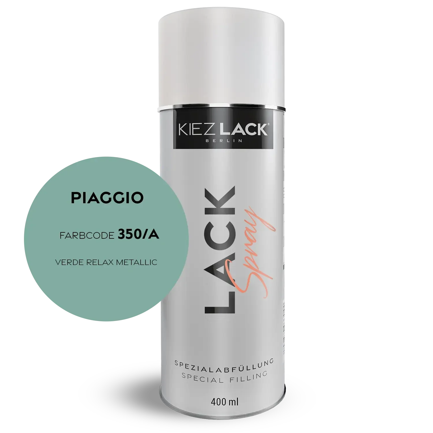 Kiezlack 1K Motorradlack Spraydose Piaggio 350/A VERDE RELAX METALLIC
