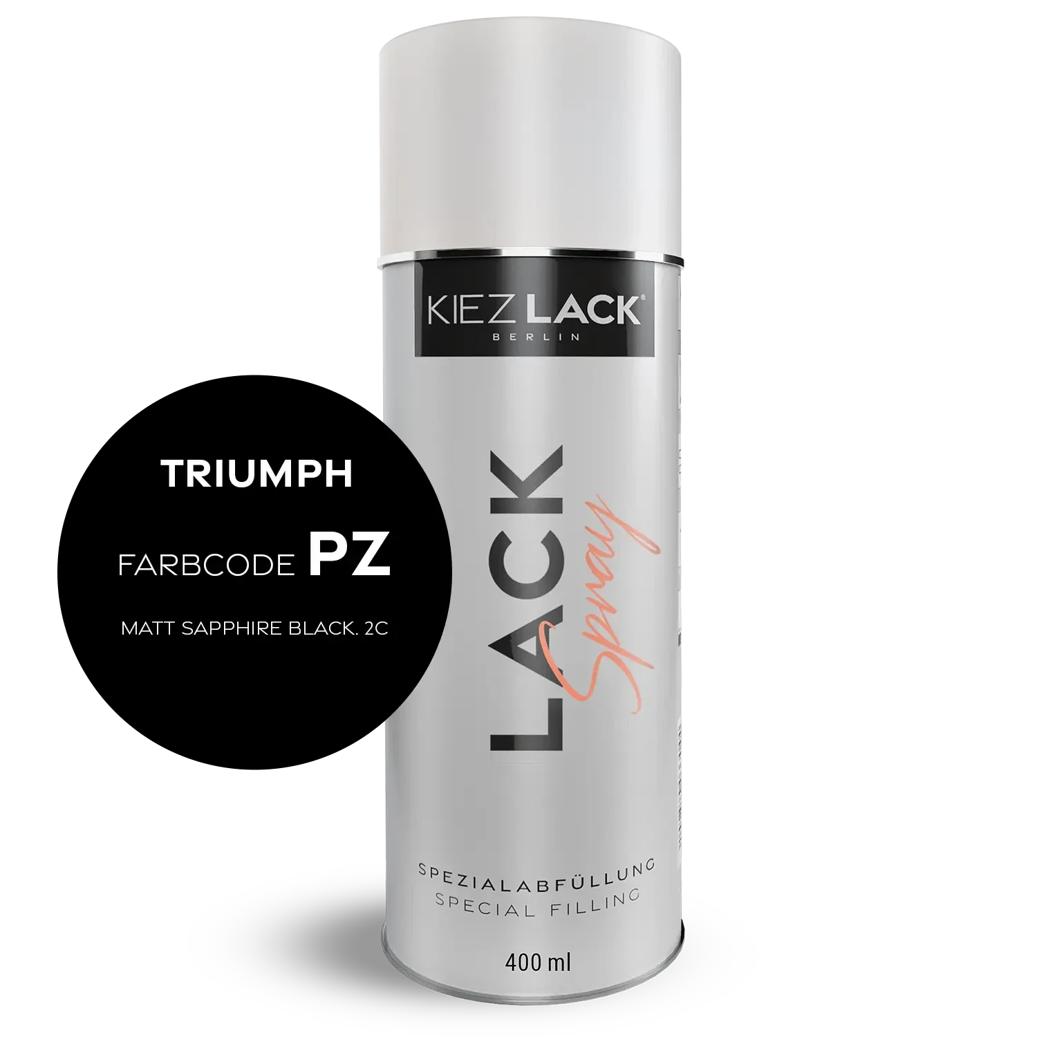Kiezlack 1K Motorradlack Spraydose Triumph PZ MATT SAPPHIRE BLACK. 2C