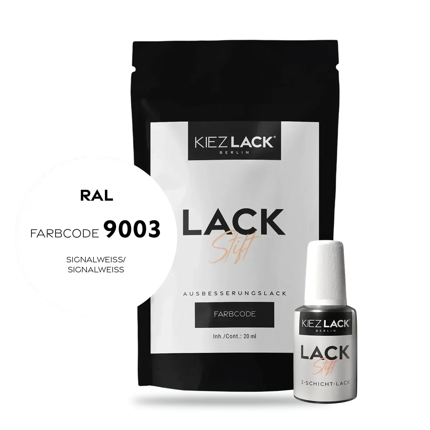 Kiezlack Lackstift Autolack Lackstift RAL 9003 SIGNALWEISS