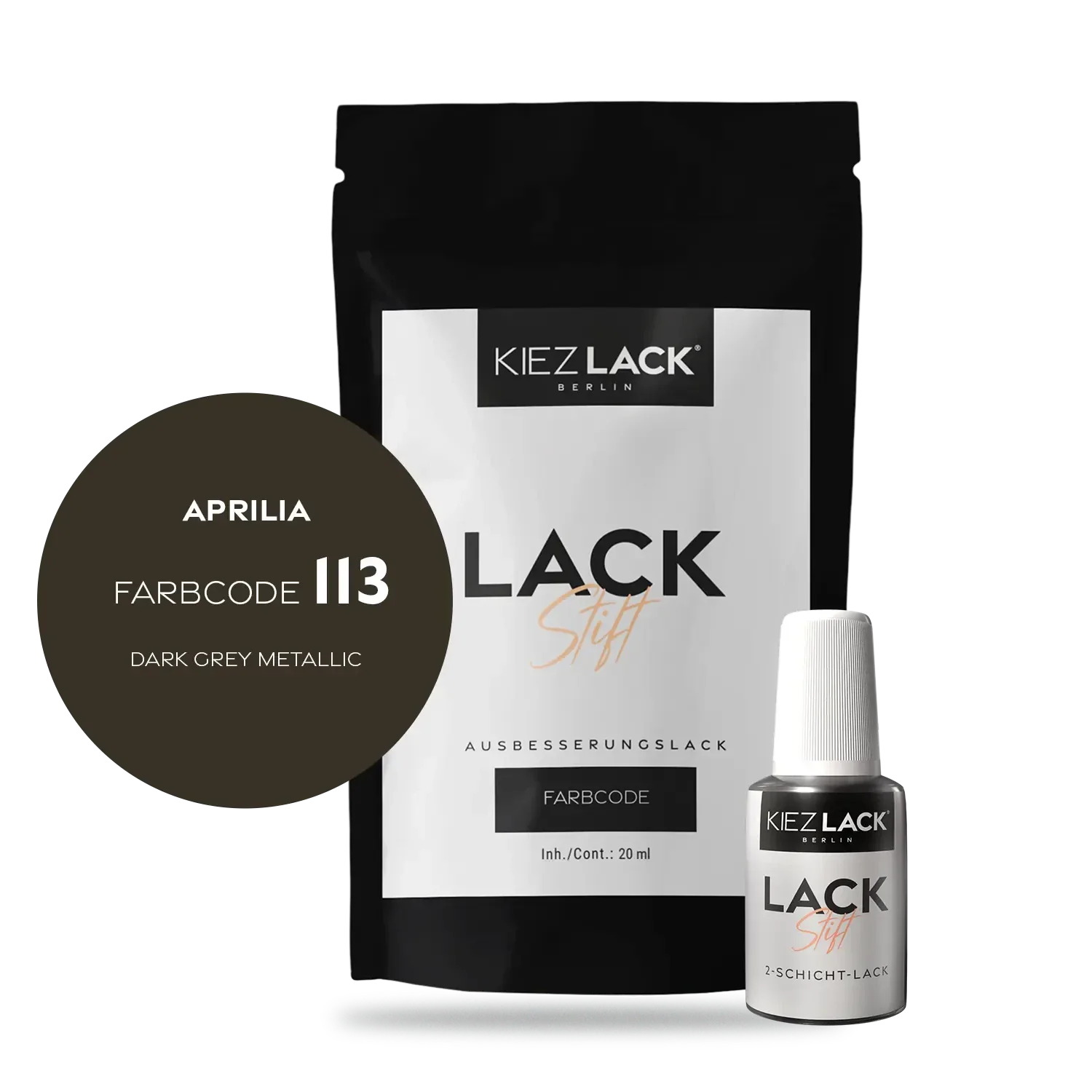 Kiezlack Motorradlack Lackstift Aprilia 113 DARK GREY METALLIC