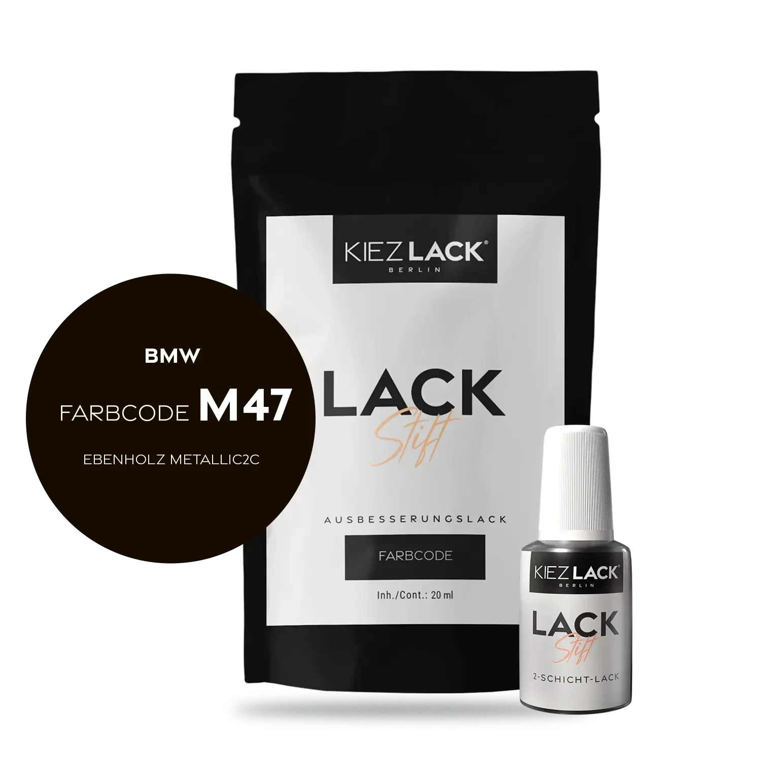 Kiezlack Motorradlack Lackstift BMW 234 EBENHOLZ METALLIC2C