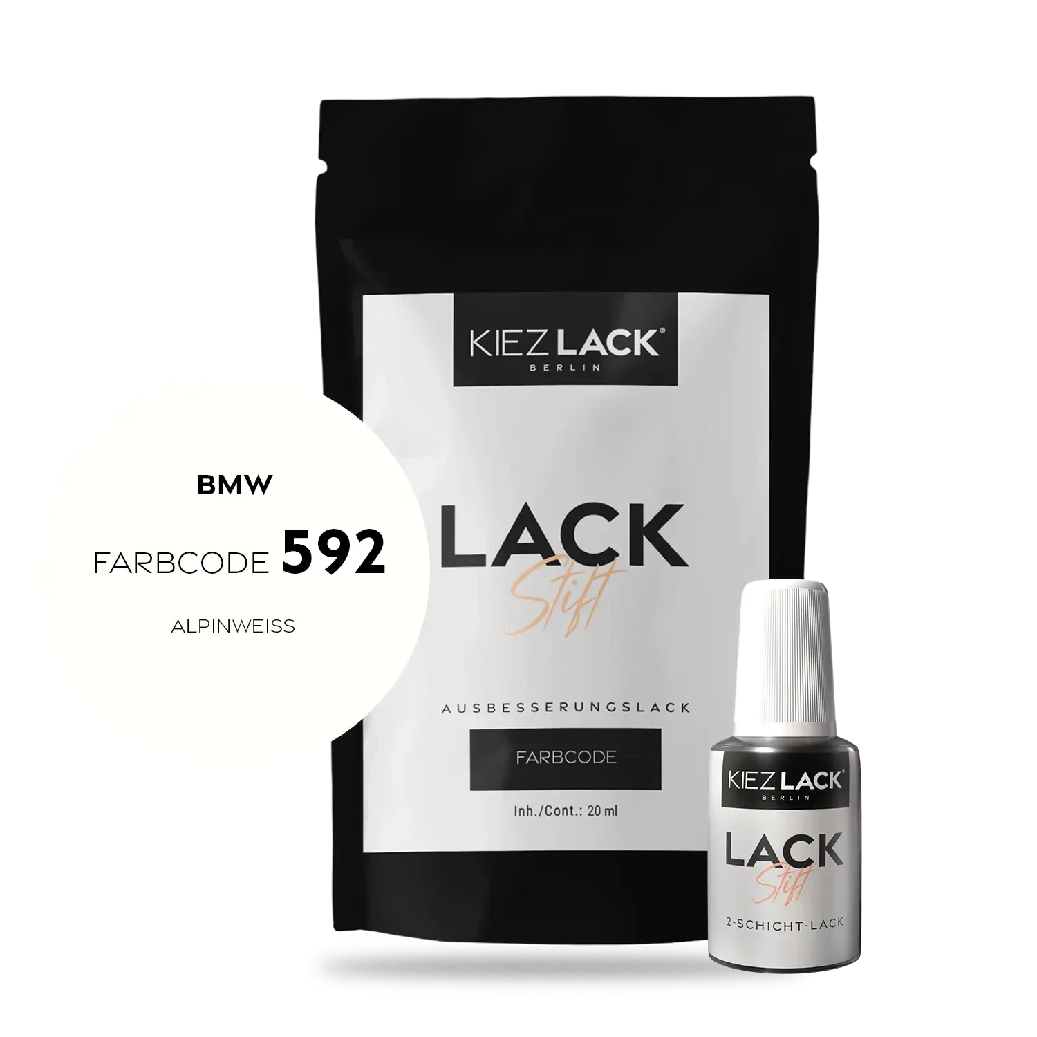 Kiezlack Motorradlack Lackstift BMW 101 ALPINWEISS