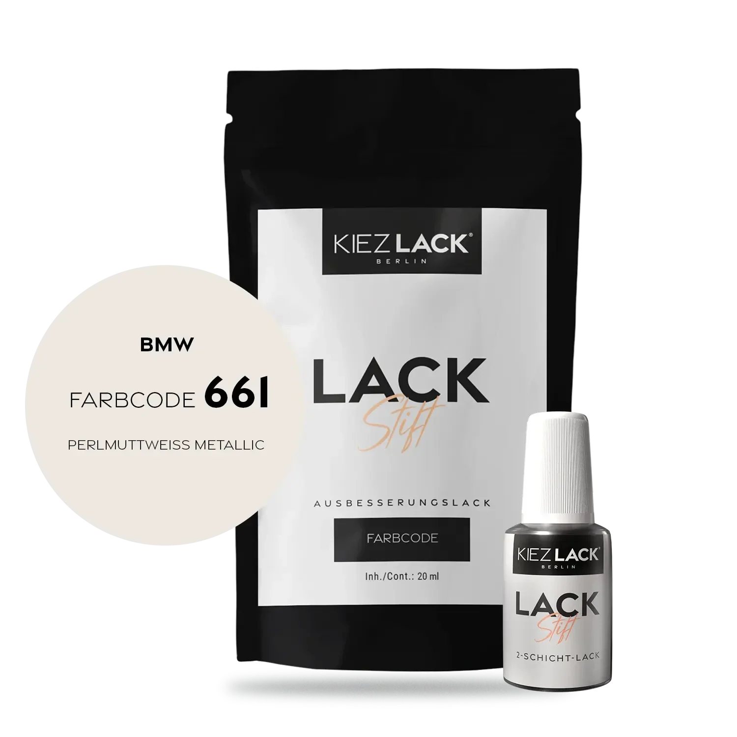 Kiezlack Motorradlack Lackstift BMW 103 PERLMUTTWEISS METALLIC