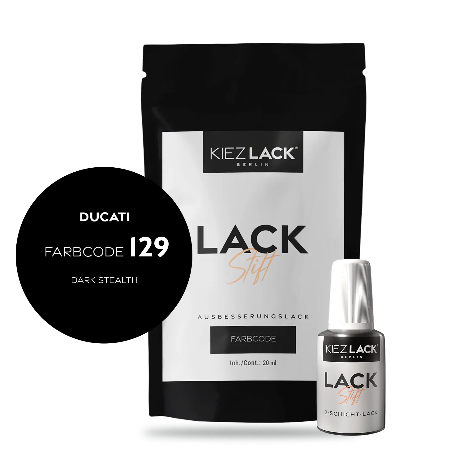 Kiezlack Motorradlack Lackstift Ducati 129 DARK STEALTH