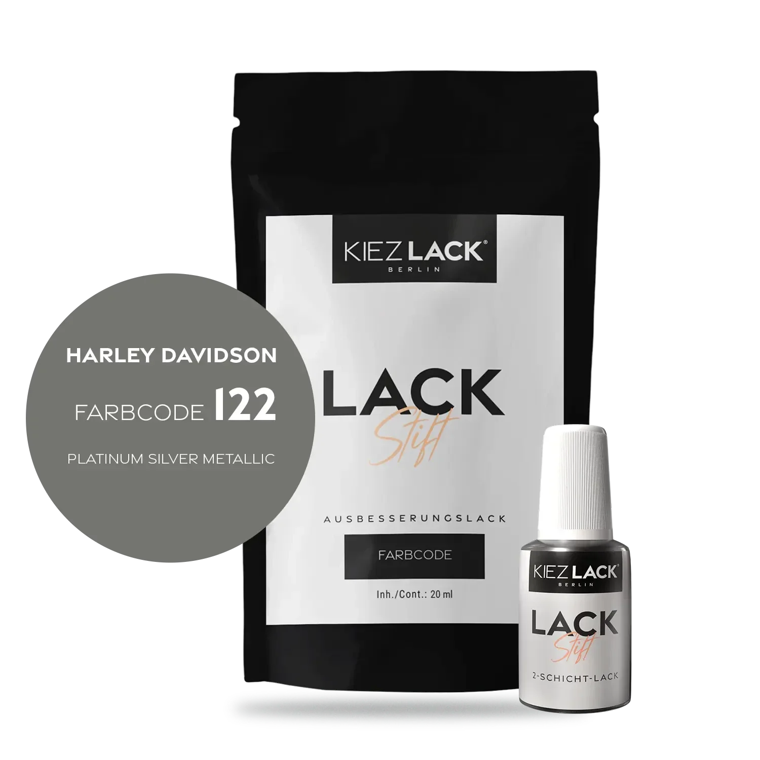 Kiezlack Motorradlack Lackstift Harley Davidson 122 PLATINUM SILVER METALLIC