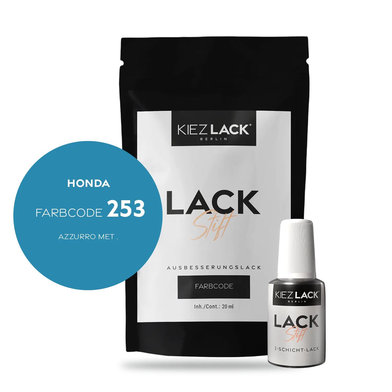 Kiezlack Motorradlack Lackstift Honda 253 AZZURRO MET .