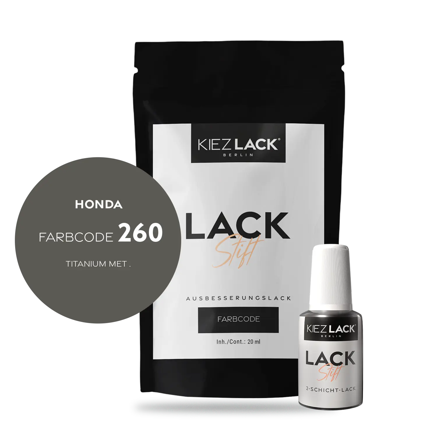 Kiezlack Motorradlack Lackstift Honda 260 TITANIUM MET .