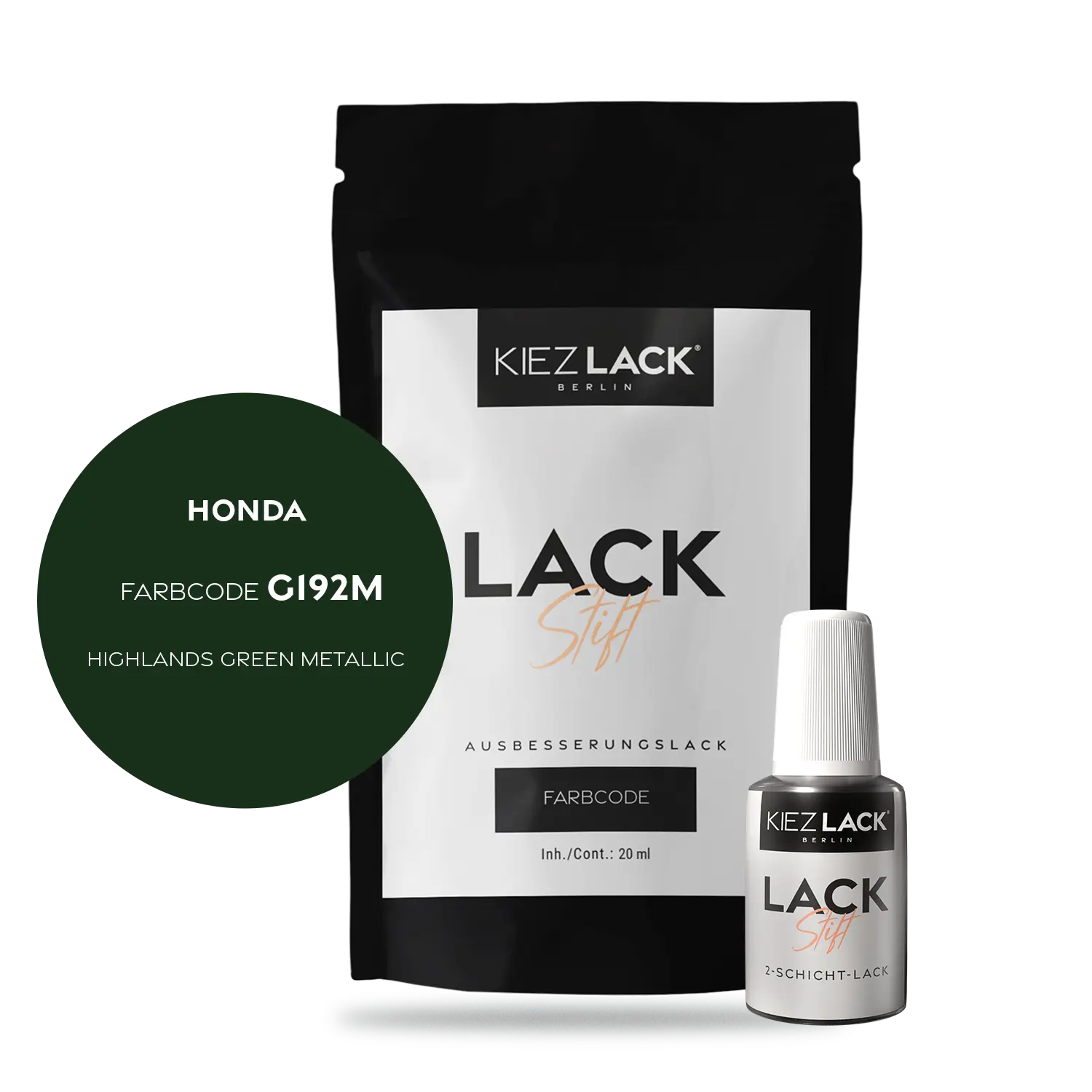 Kiezlack Motorradlack Lackstift Honda 344 HIGHLANDS GREEN METALLIC