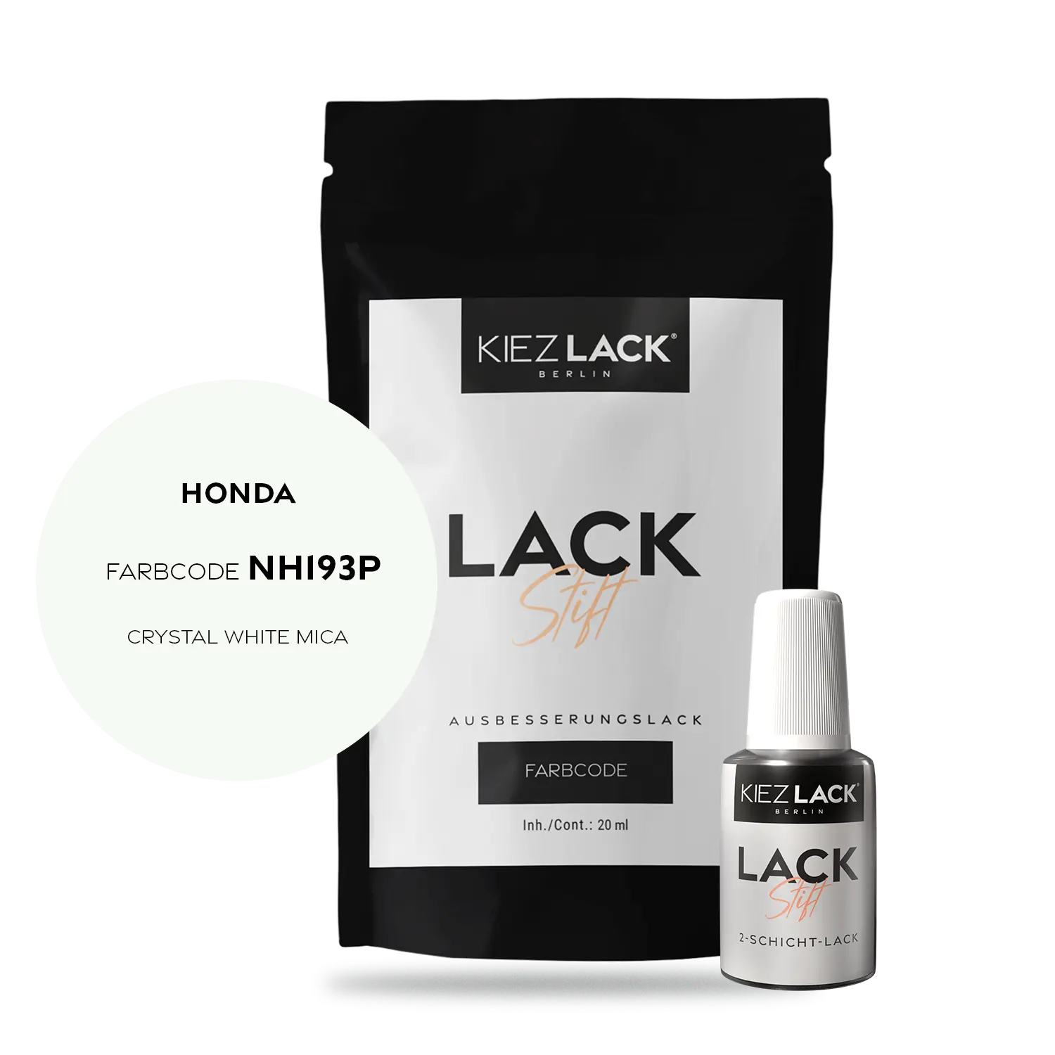 Kiezlack Motorradlack Lackstift Honda 252 CRYSTAL WHITE MICA
