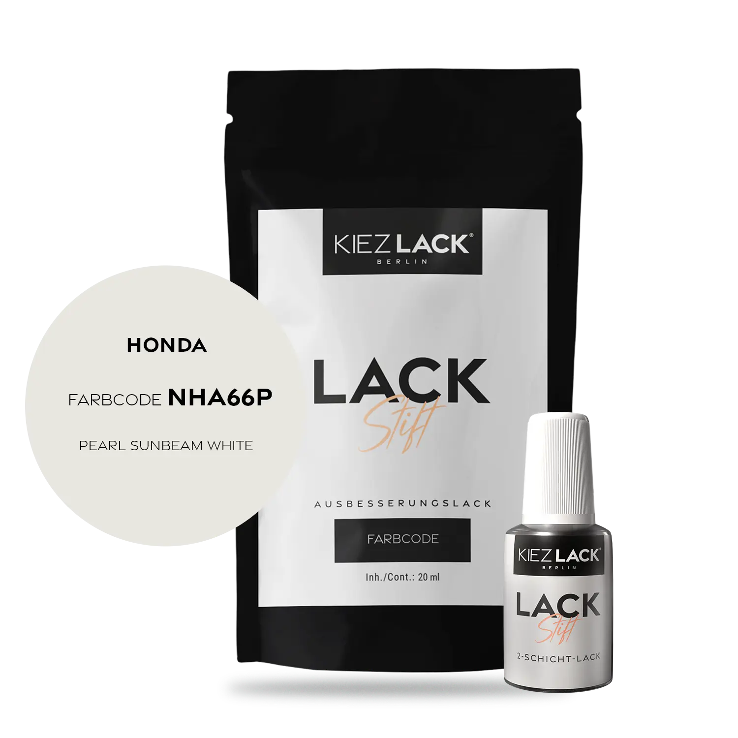 Kiezlack Motorradlack Lackstift Honda 323 PEARL SUNBEAM WHITE