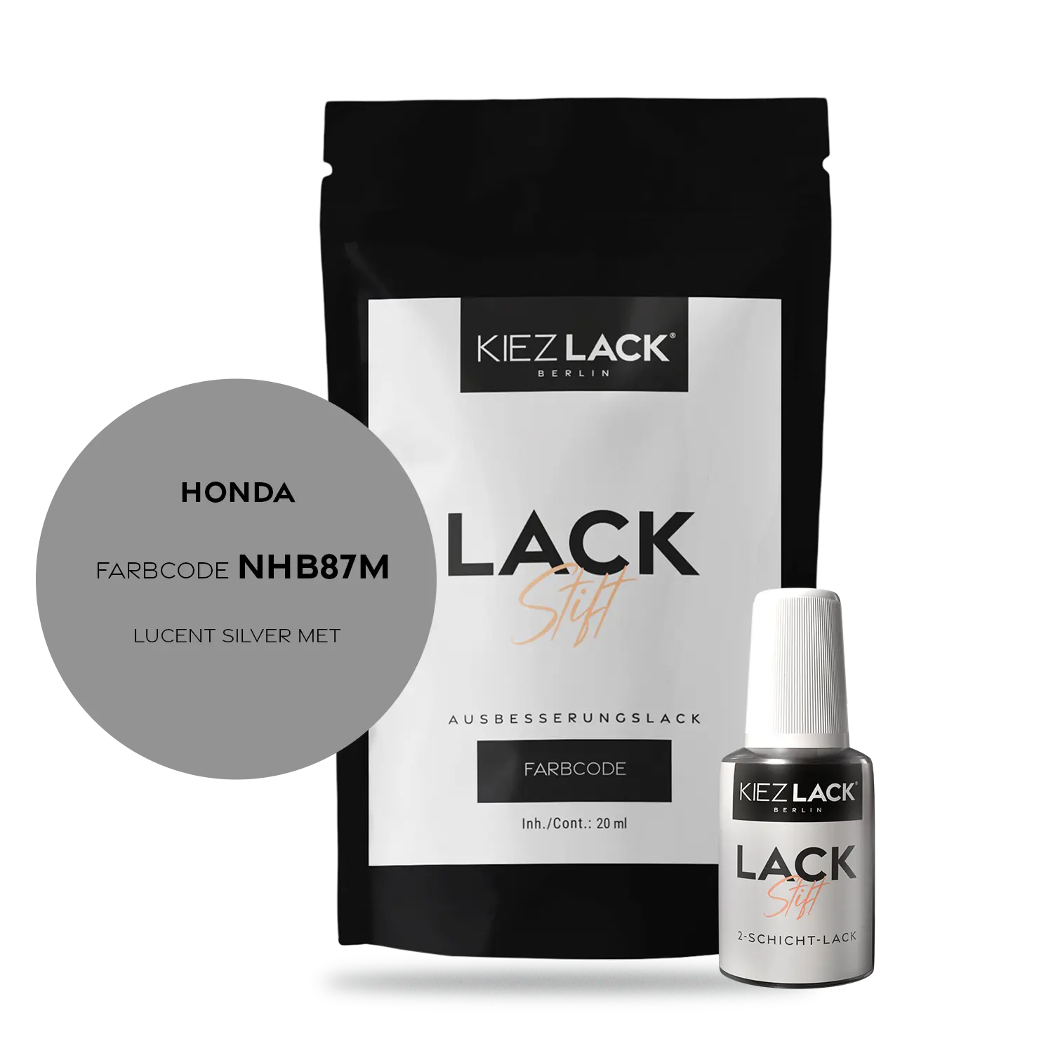 Kiezlack Motorradlack Lackstift Honda NHB87M LUCENT SILVER MET