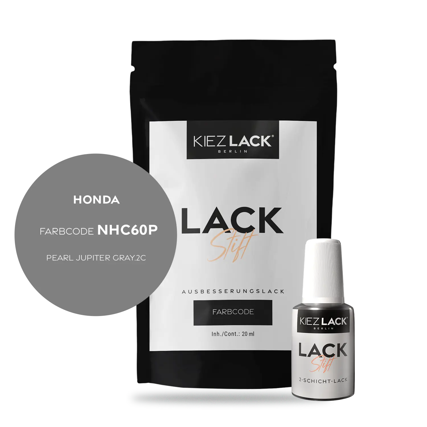 Kiezlack Motorradlack Lackstift Honda 413 PEARL JUPITER GRAY.2C