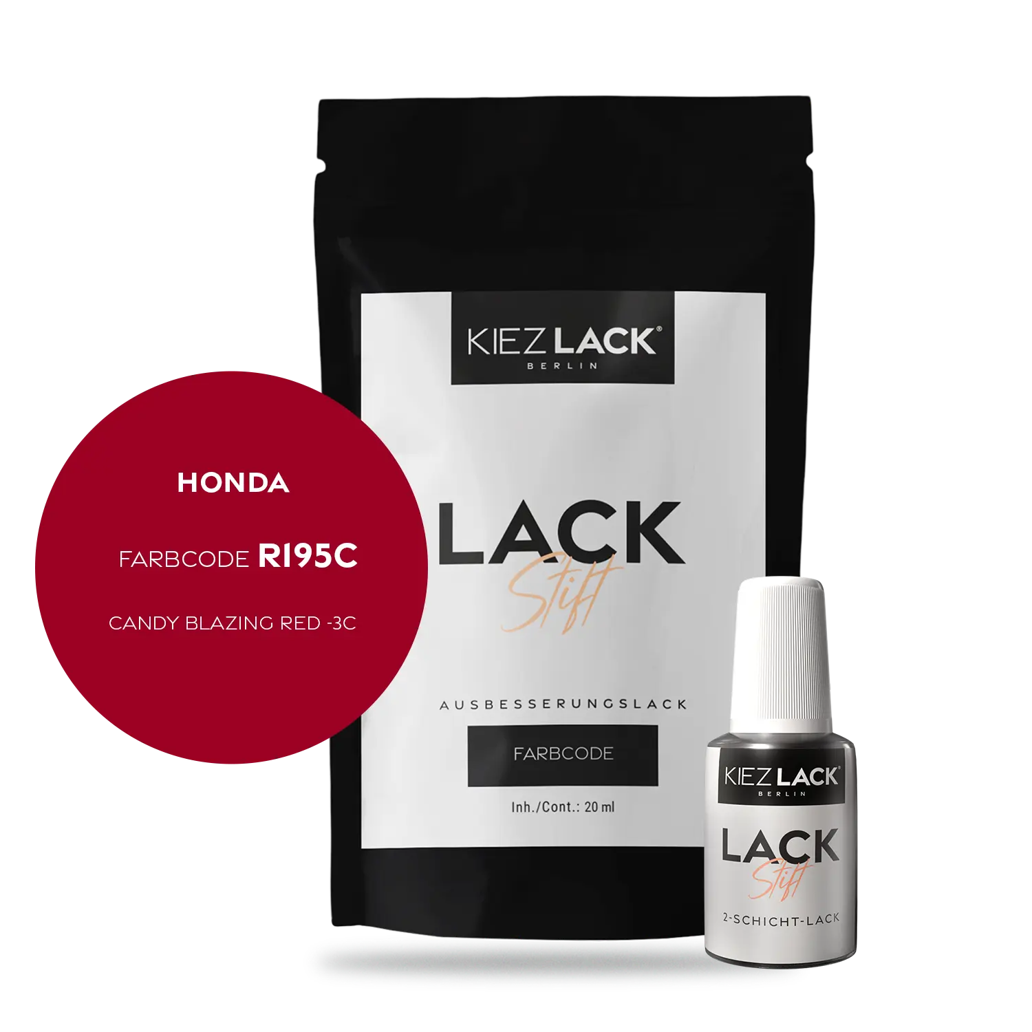 Kiezlack Motorradlack Lackstift Honda R195C CANDY BLAZING RED -3C
