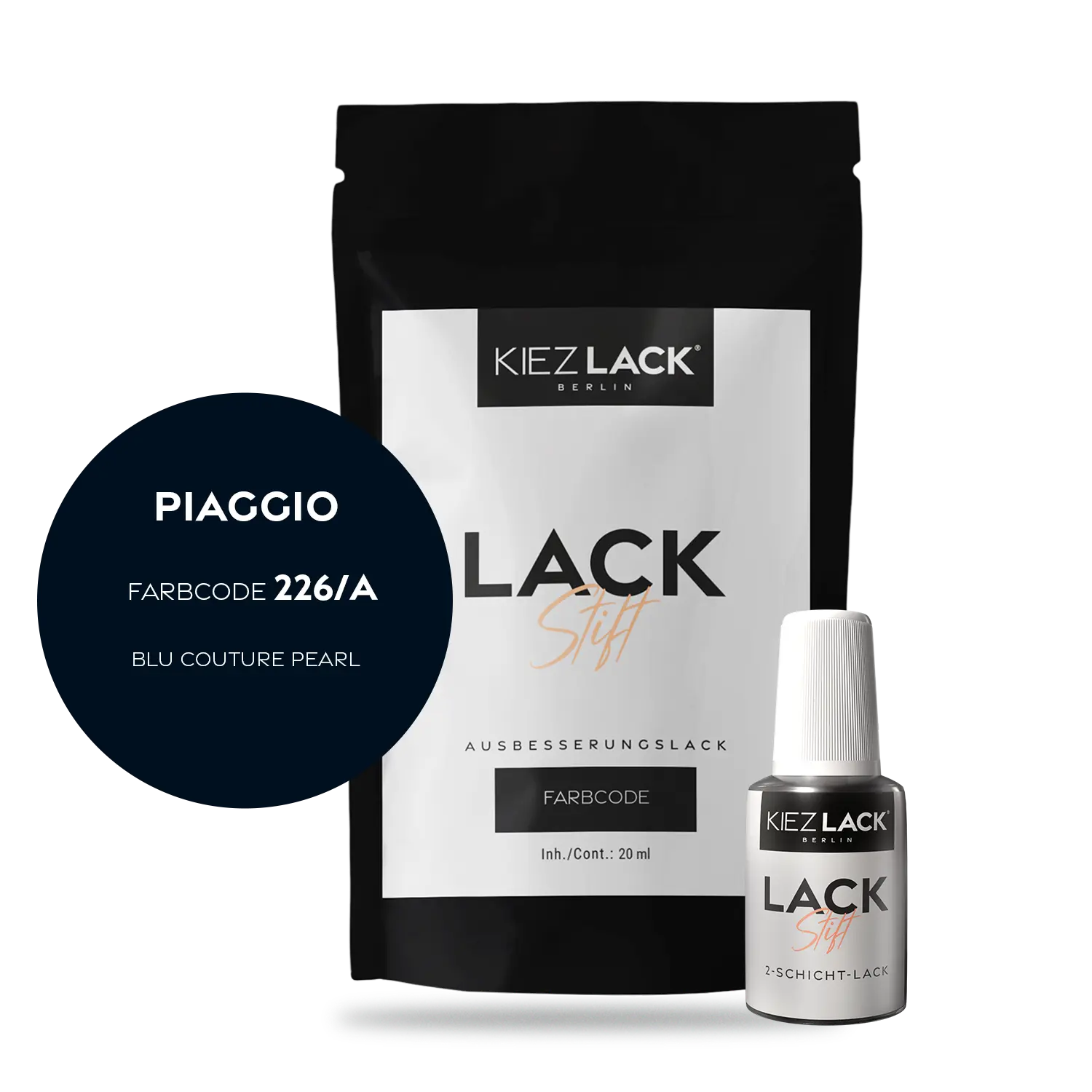 Kiezlack Motorradlack Lackstift Piaggio 223/A BLU COUTURE PEARL