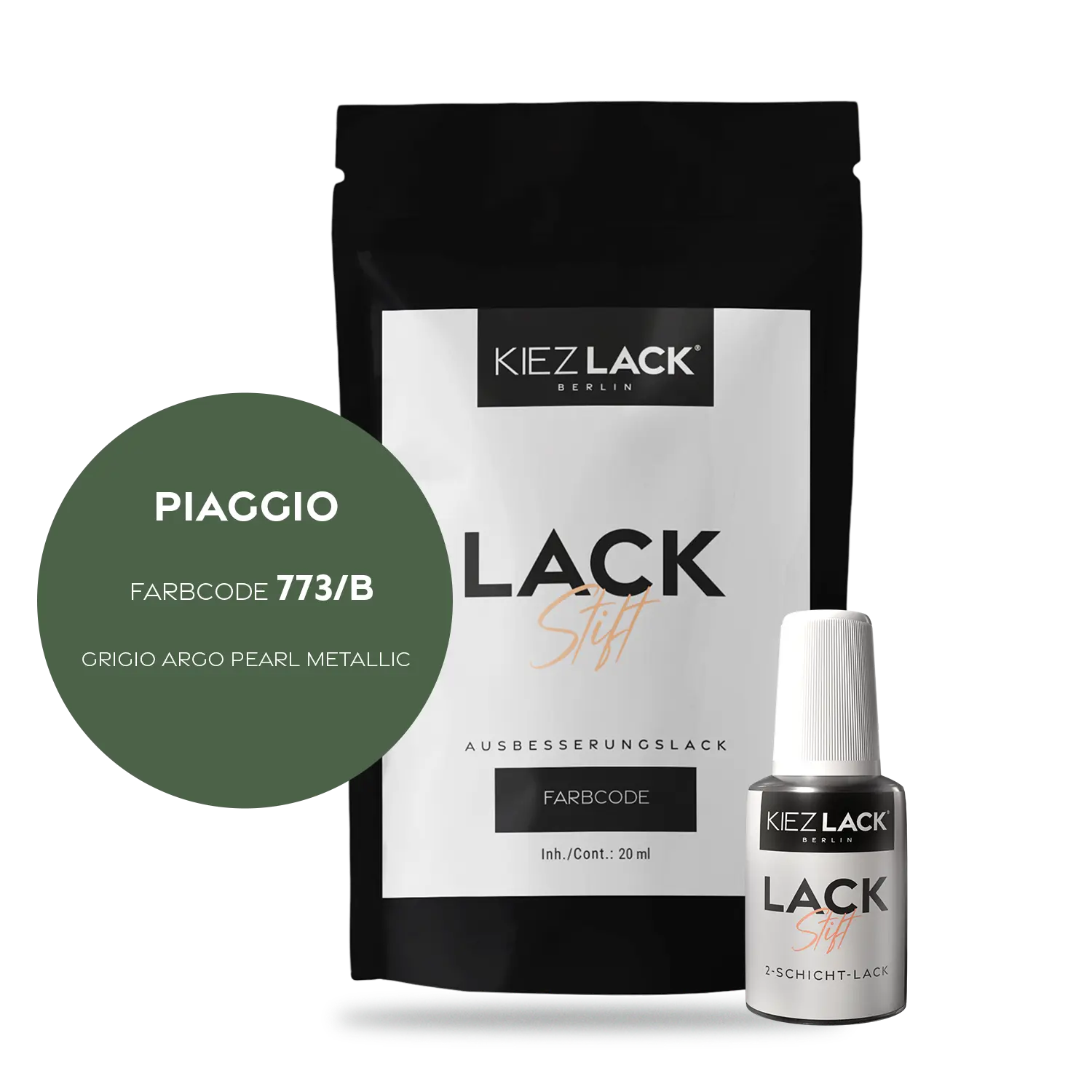Kiezlack Motorradlack Lackstift Piaggio 773/B GRIGIO ARGO PEARL METALLIC
