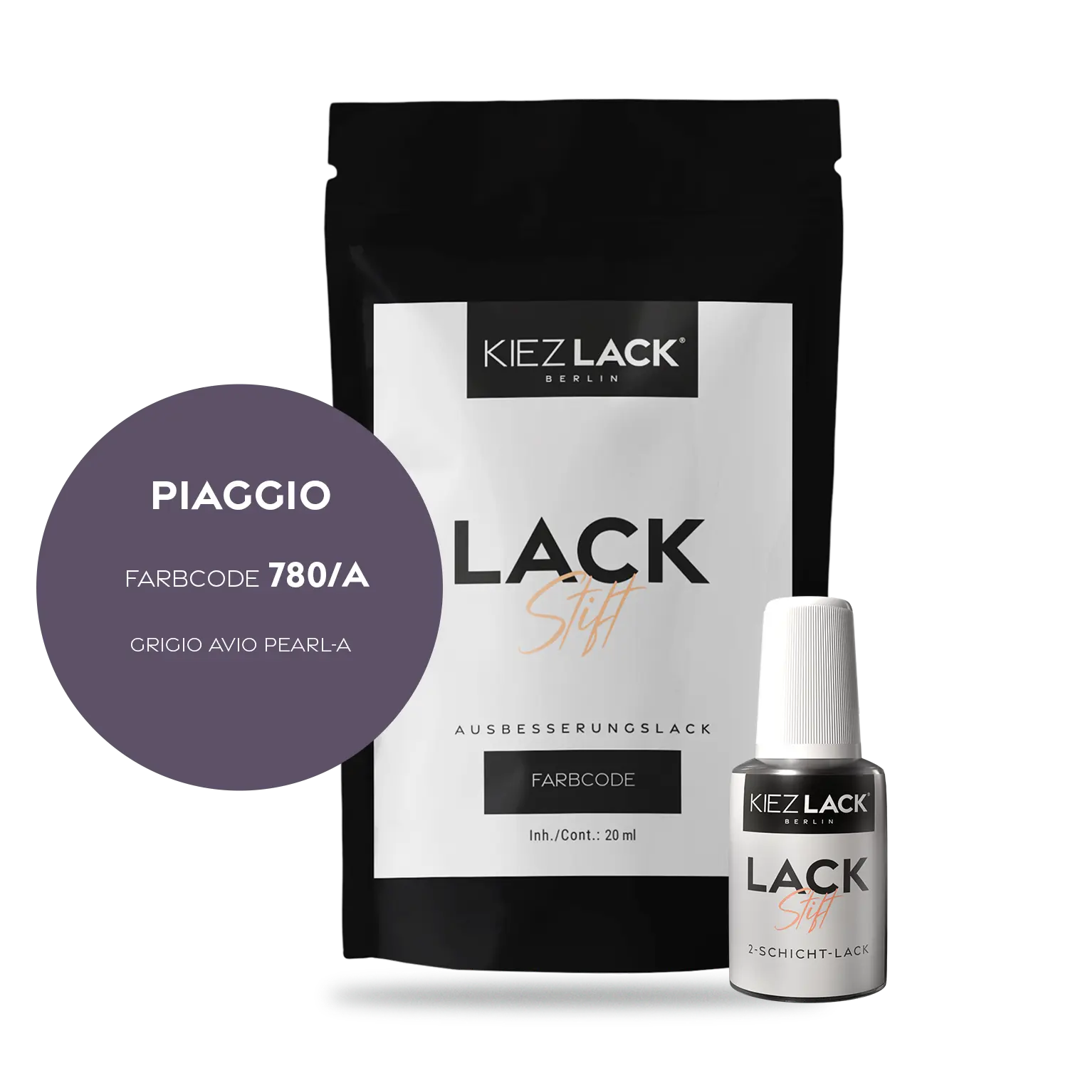 Kiezlack Motorradlack Lackstift Piaggio 780/A GRIGIO AVIO PEARL-A