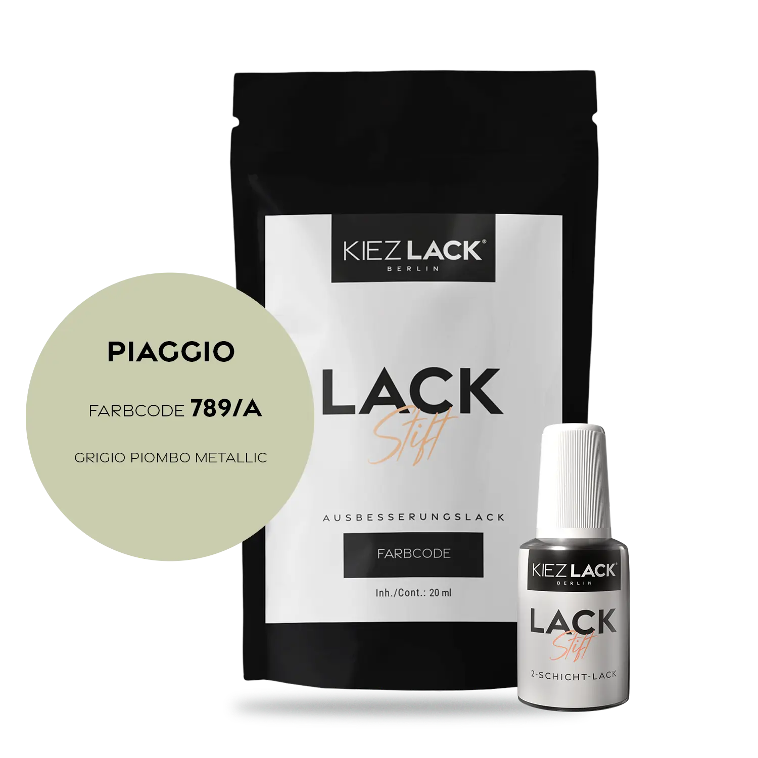 Kiezlack Motorradlack Lackstift Piaggio 789/A GRIGIO PIOMBO METALLIC