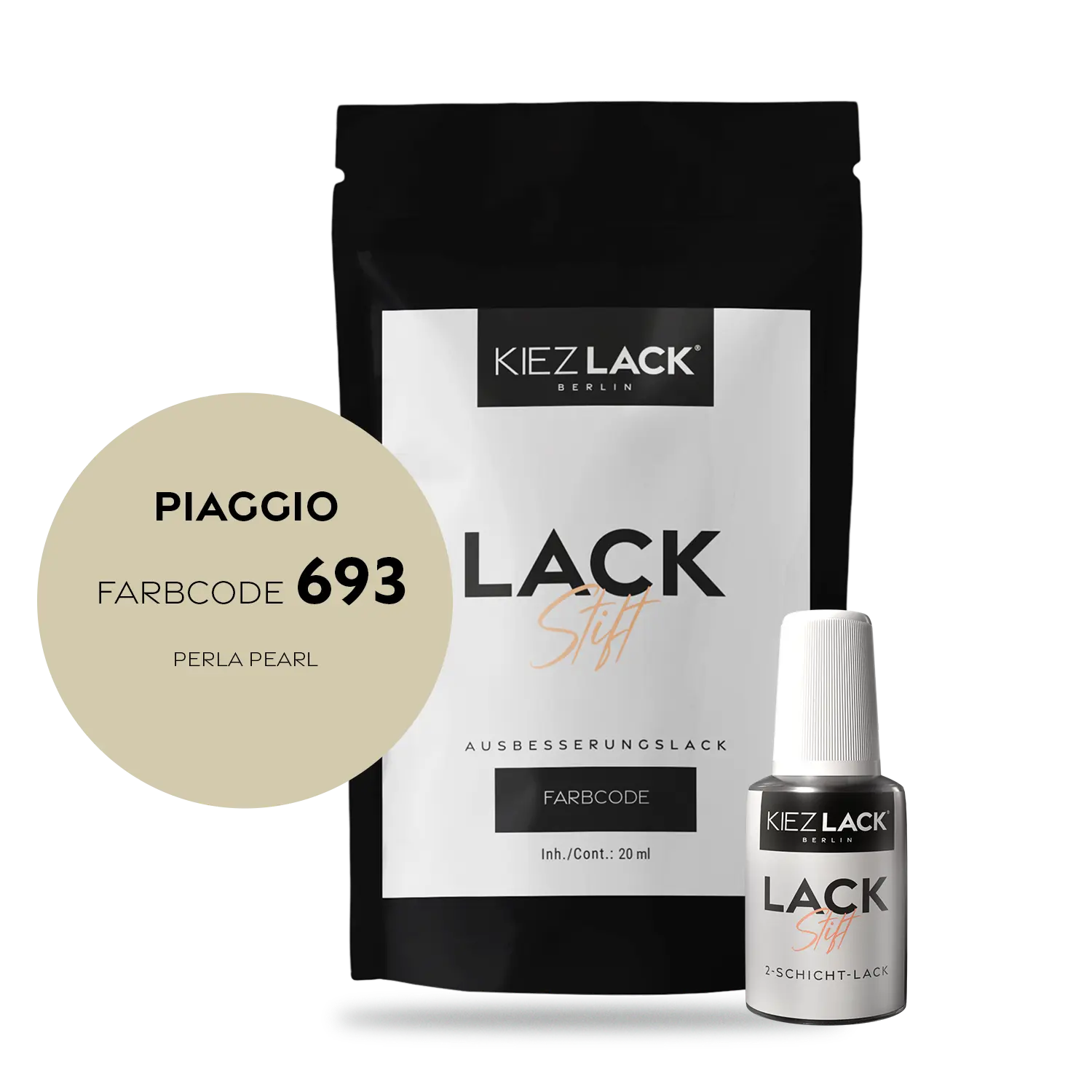 Kiezlack Motorradlack Lackstift Piaggio 693 PERLA PEARL