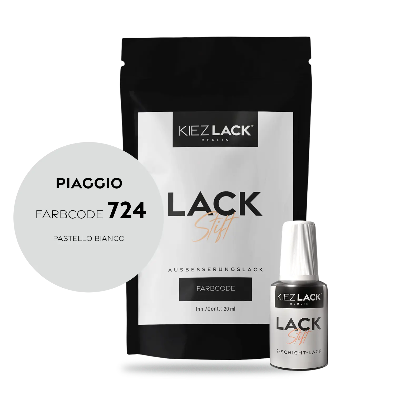 Kiezlack Motorradlack Lackstift Piaggio 724 PASTELLO BIANCO