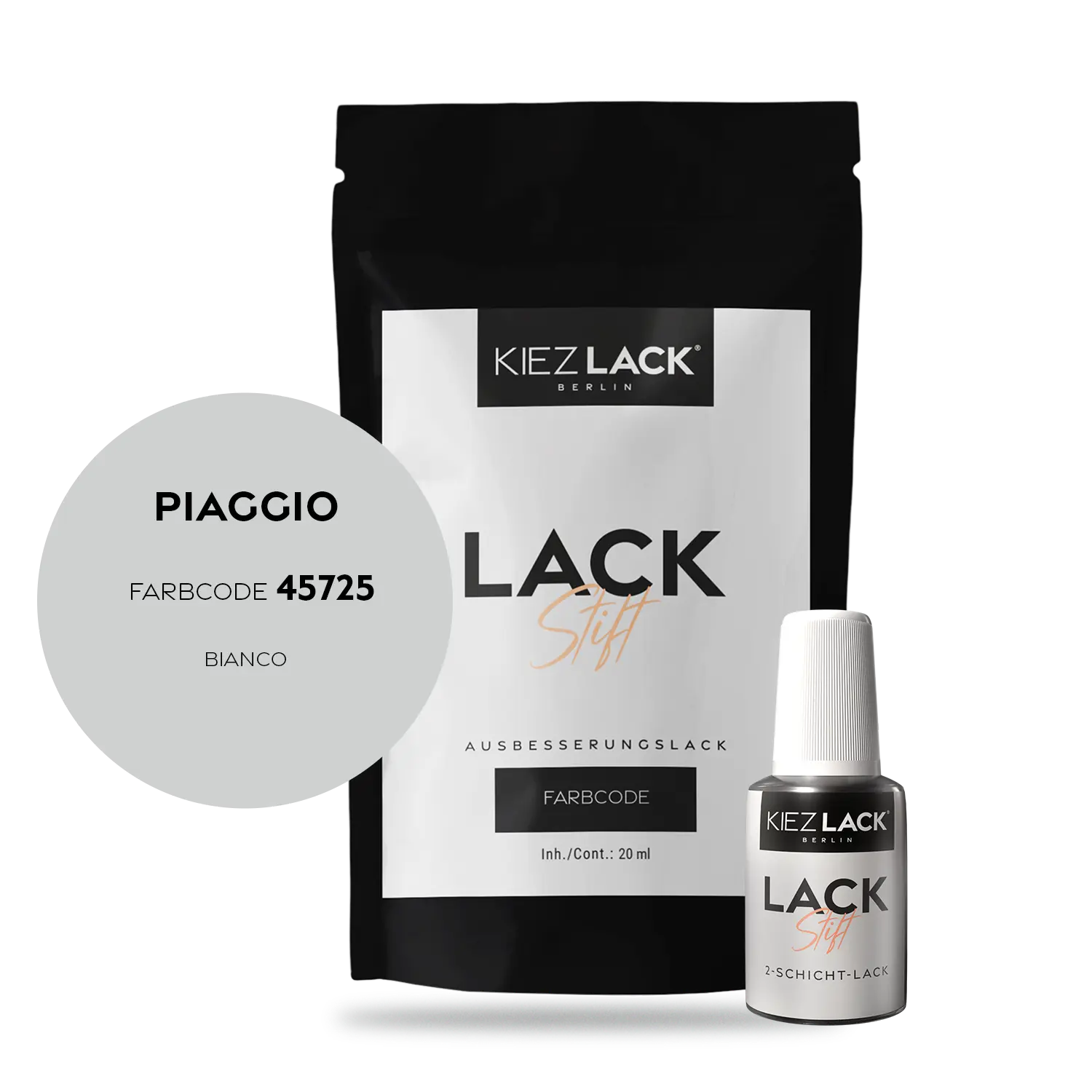 Kiezlack Motorradlack Lackstift Piaggio W10 BIANCO