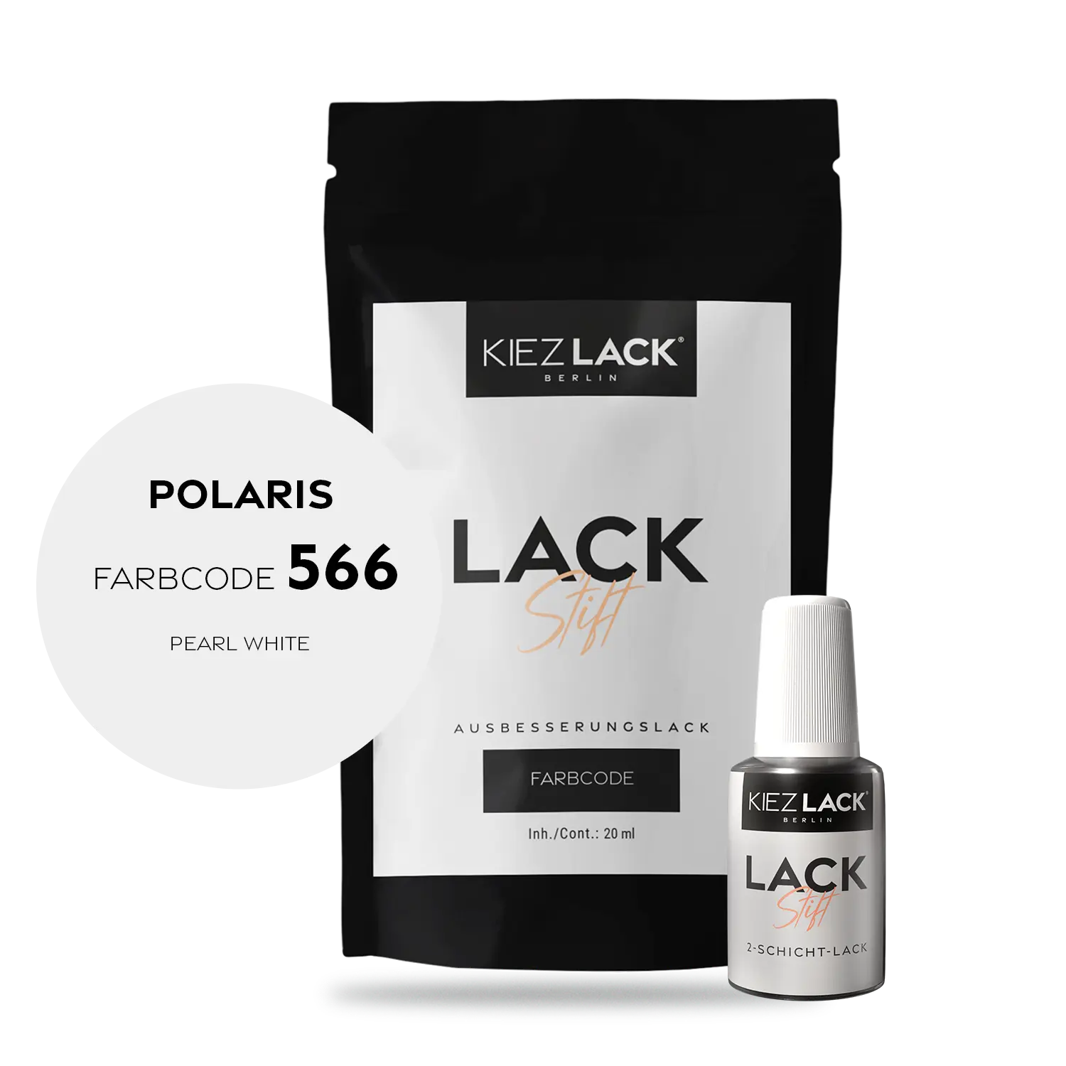Kiezlack Motorradlack Lackstift Polaris P566 PEARL WHITE