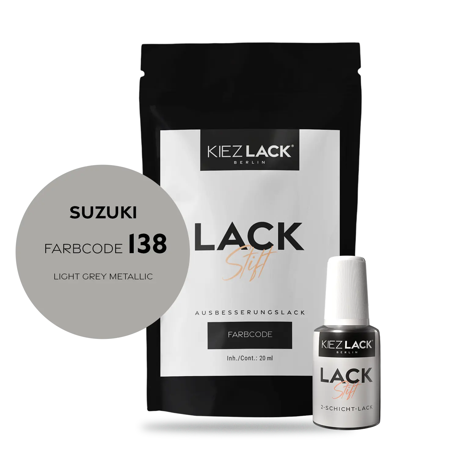 Kiezlack Motorradlack Lackstift Suzuki 138 LIGHT GREY METALLIC