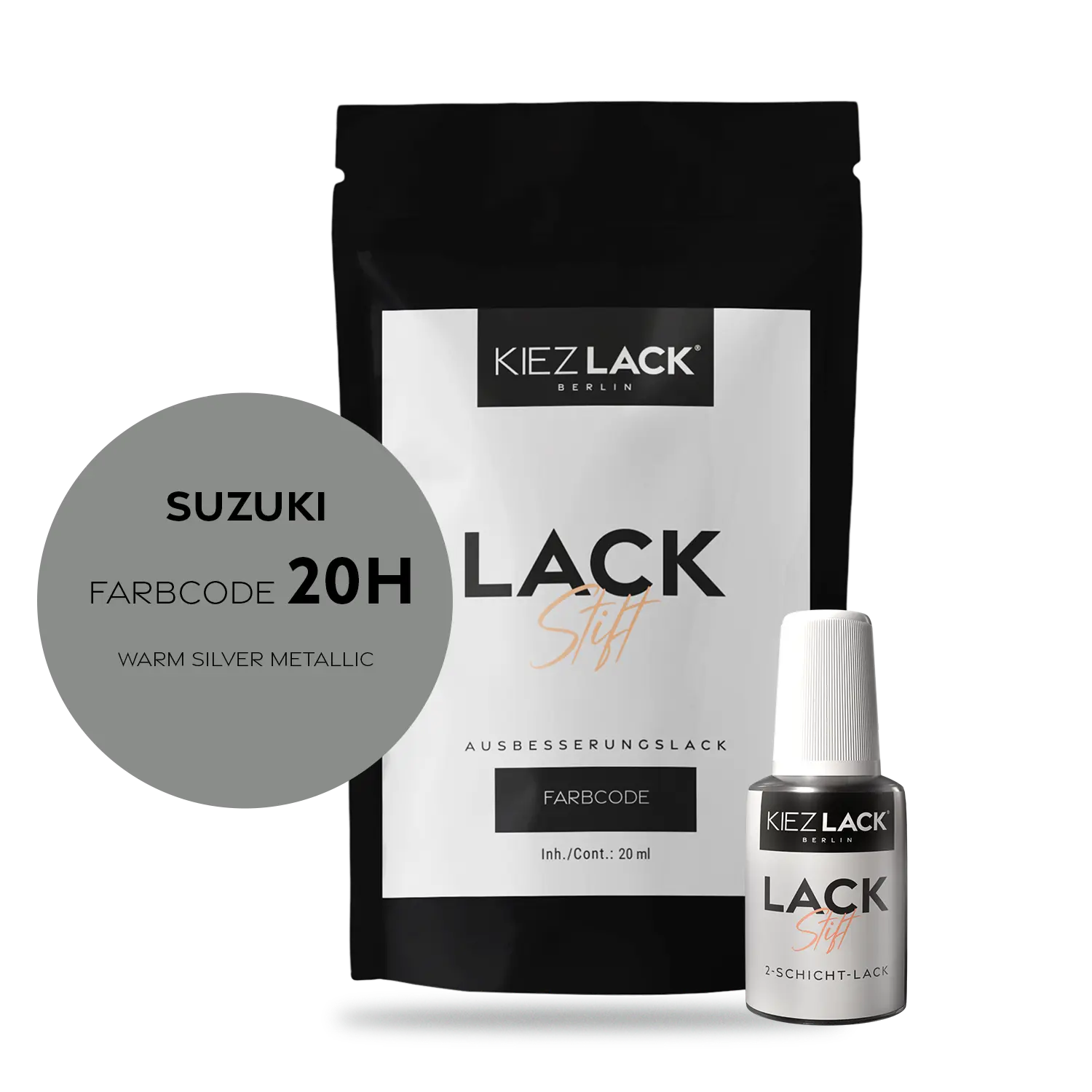Kiezlack Motorradlack Lackstift Suzuki 188 WARM SILVER METALLIC