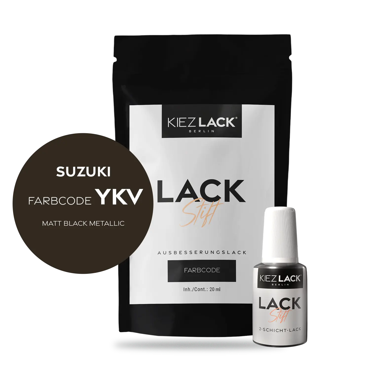 Kiezlack Motorradlack Lackstift Suzuki 215 MATT BLACK METALLIC