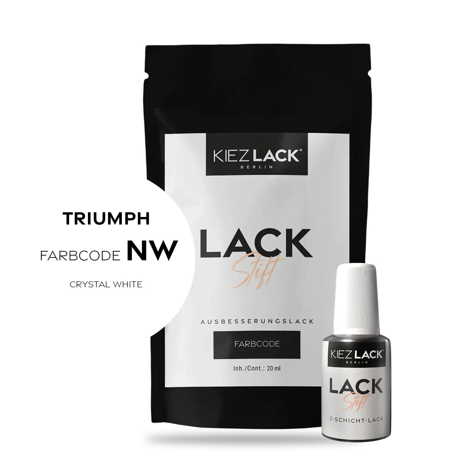 Kiezlack Motorradlack Lackstift Triumph 151 CRYSTAL WHITE