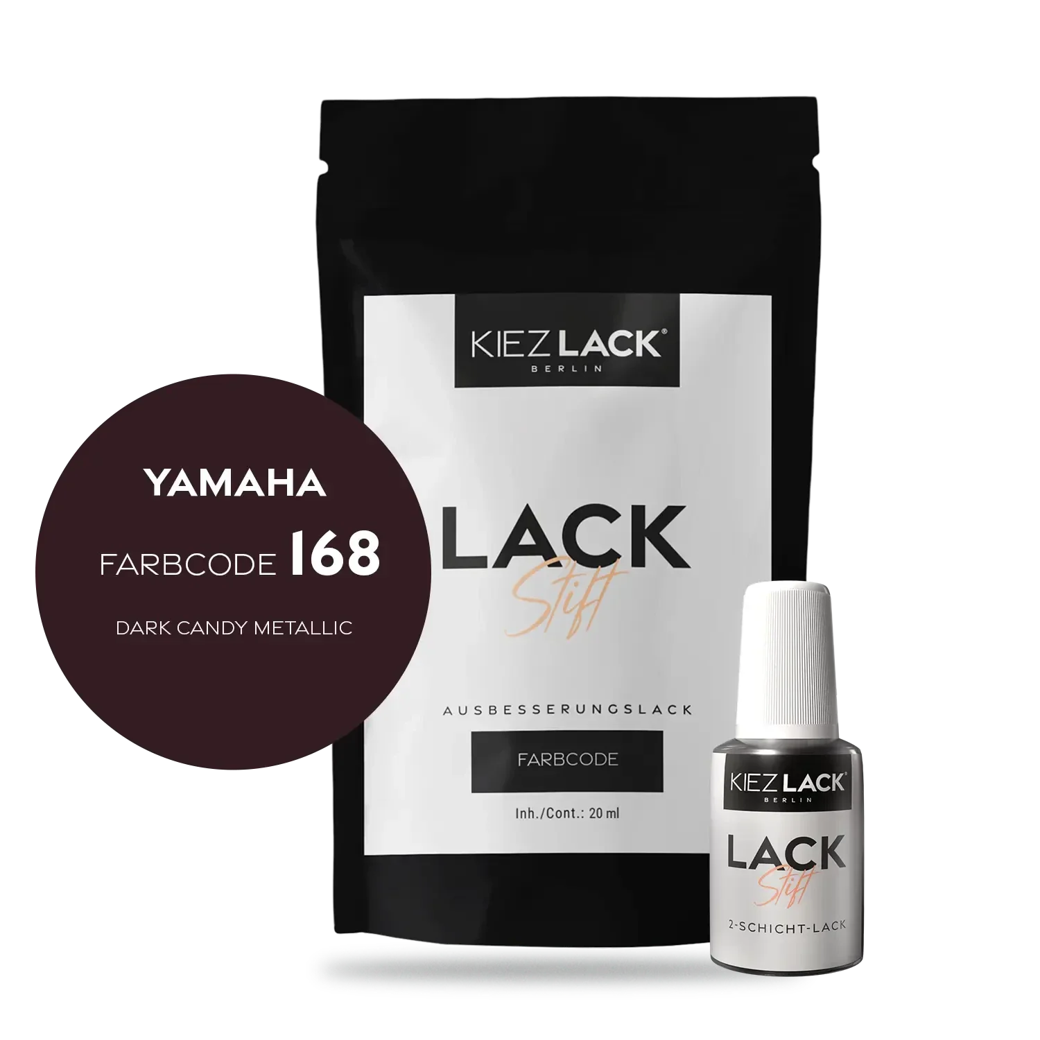 Kiezlack Motorradlack Lackstift Yamaha 168 DARK CANDY METALLIC