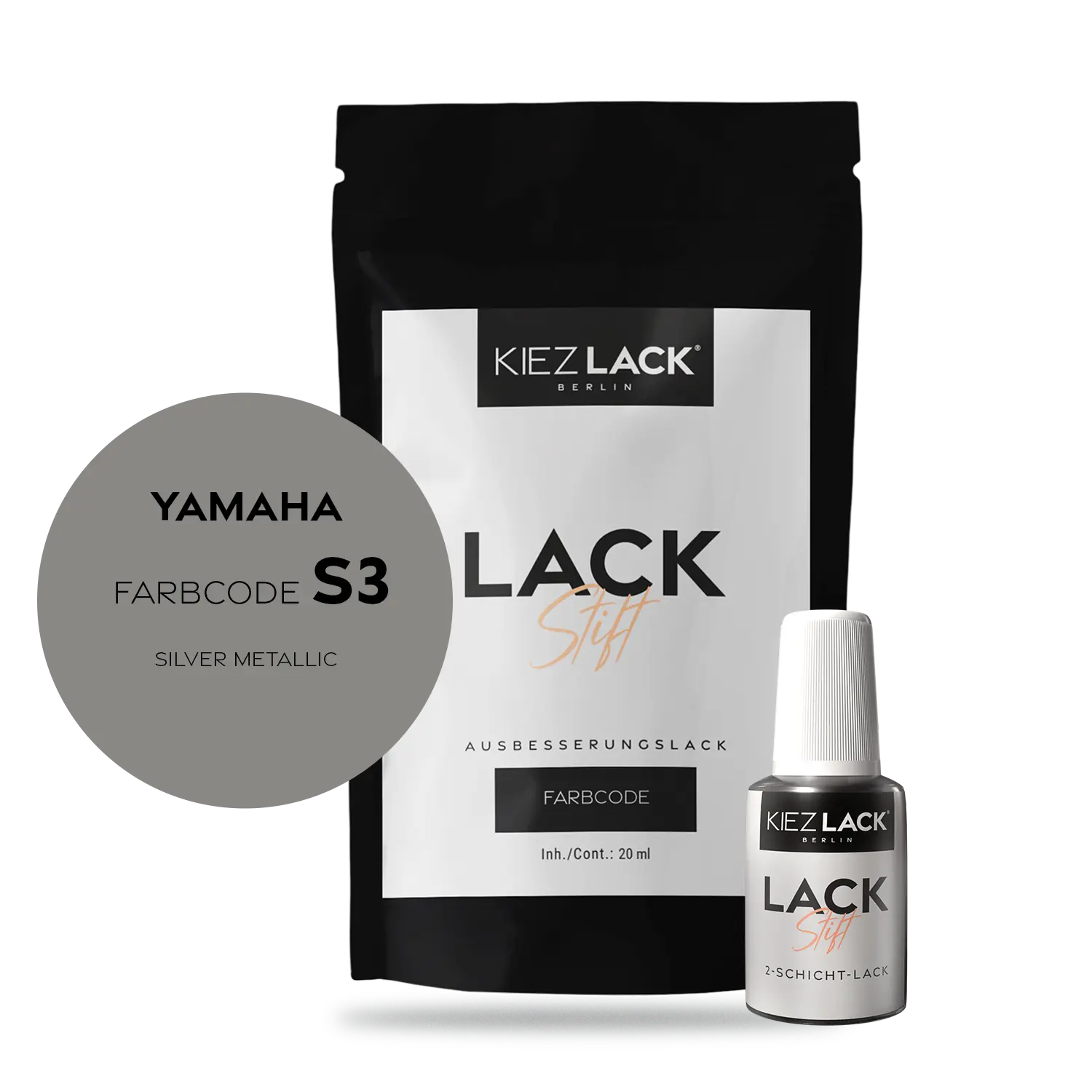 Kiezlack Motorradlack Lackstift Yamaha 189 SILVER METALLIC