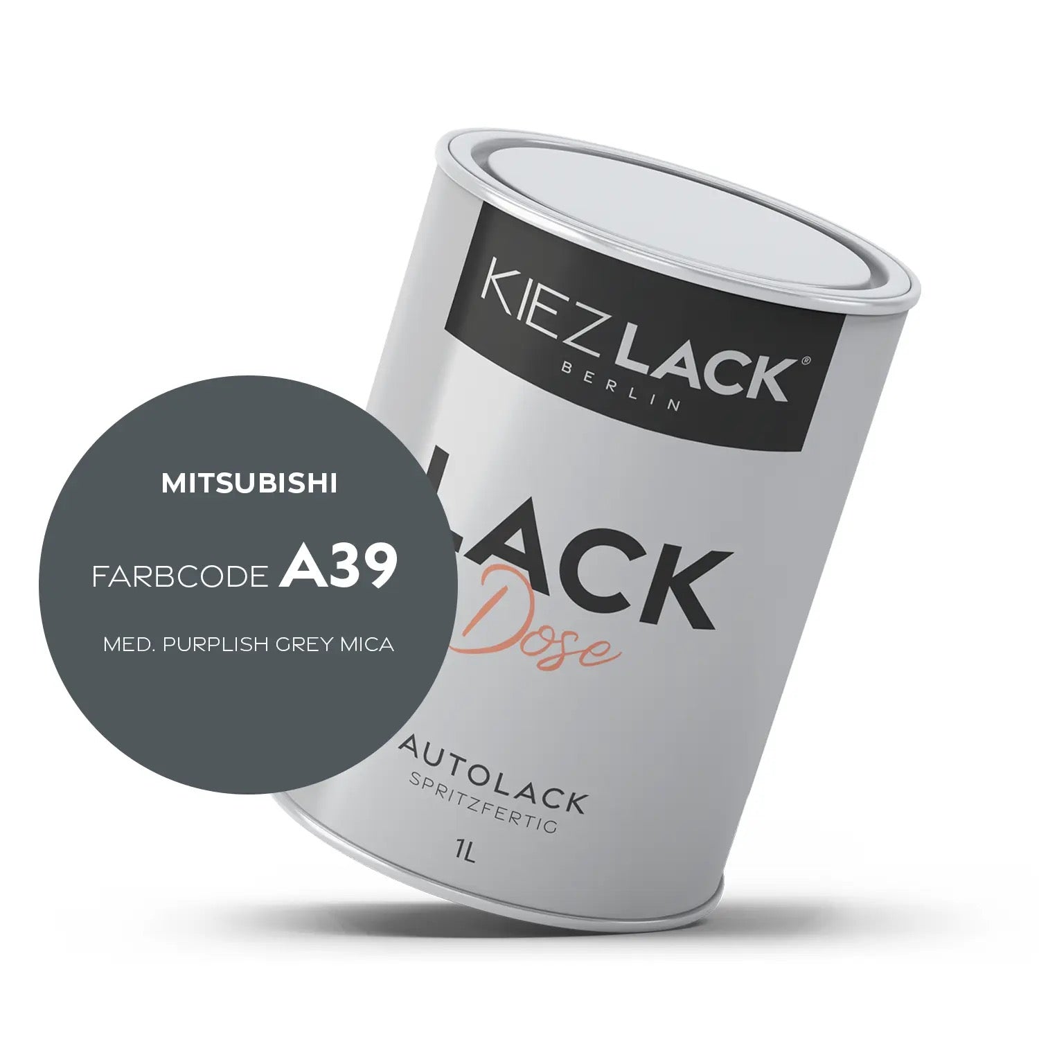 Kiezlack 1K Autolack Lackdose Basislack spritzfertig MITSUBISHI A39 MED. PURPLISH GREY MICA