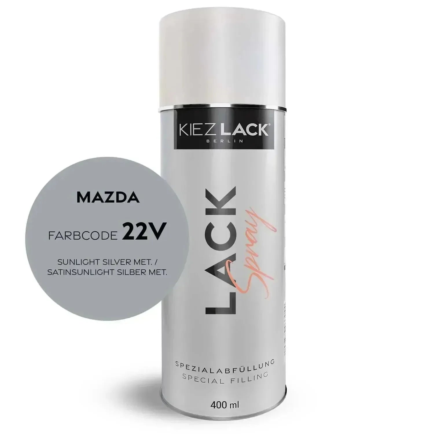 Kiezlack Lackspray Autolack Spraydose MAZDA 22V SUNLIGHT SILVER MET.
