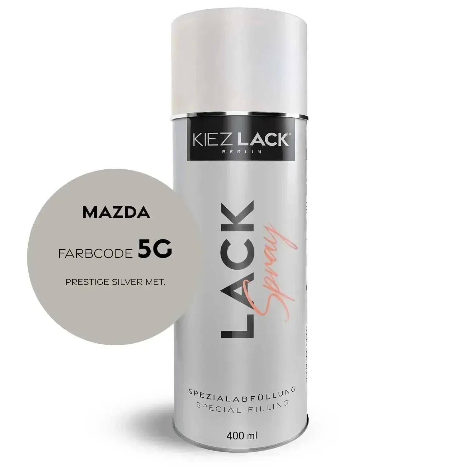 Kiezlack Lackspray Autolack Spraydose MAZDA 5G PRESTIGE SILVER MET.