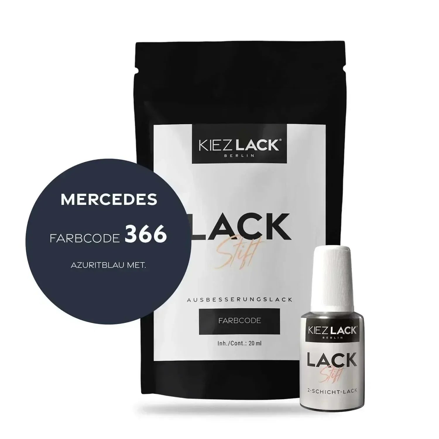 Kiezlack Lackstift Autolack Lackstift MERCEDES 366 AZURITBLAU MET.