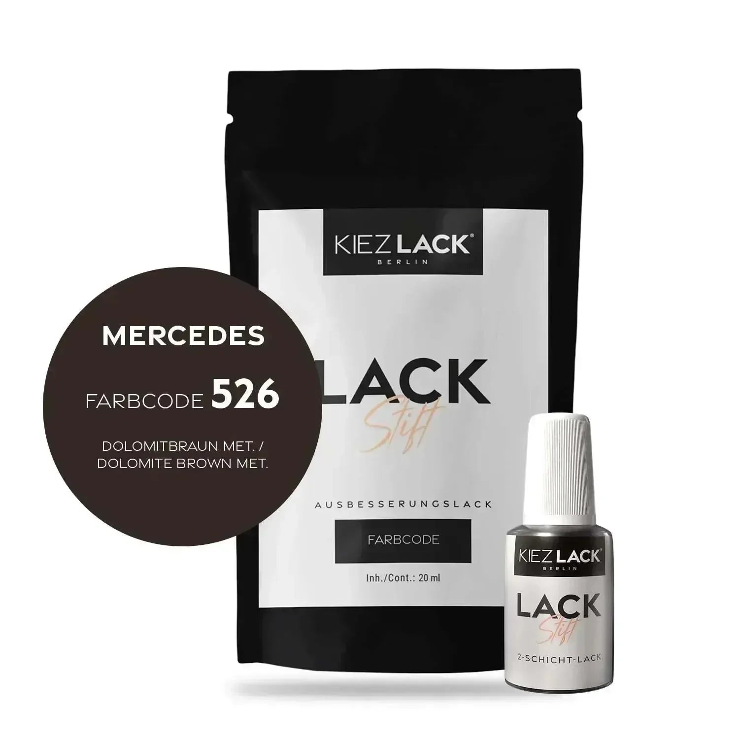 Kiezlack Lackstift Autolack Lackstift MERCEDES 526 DOLOMITBRAUN MET.