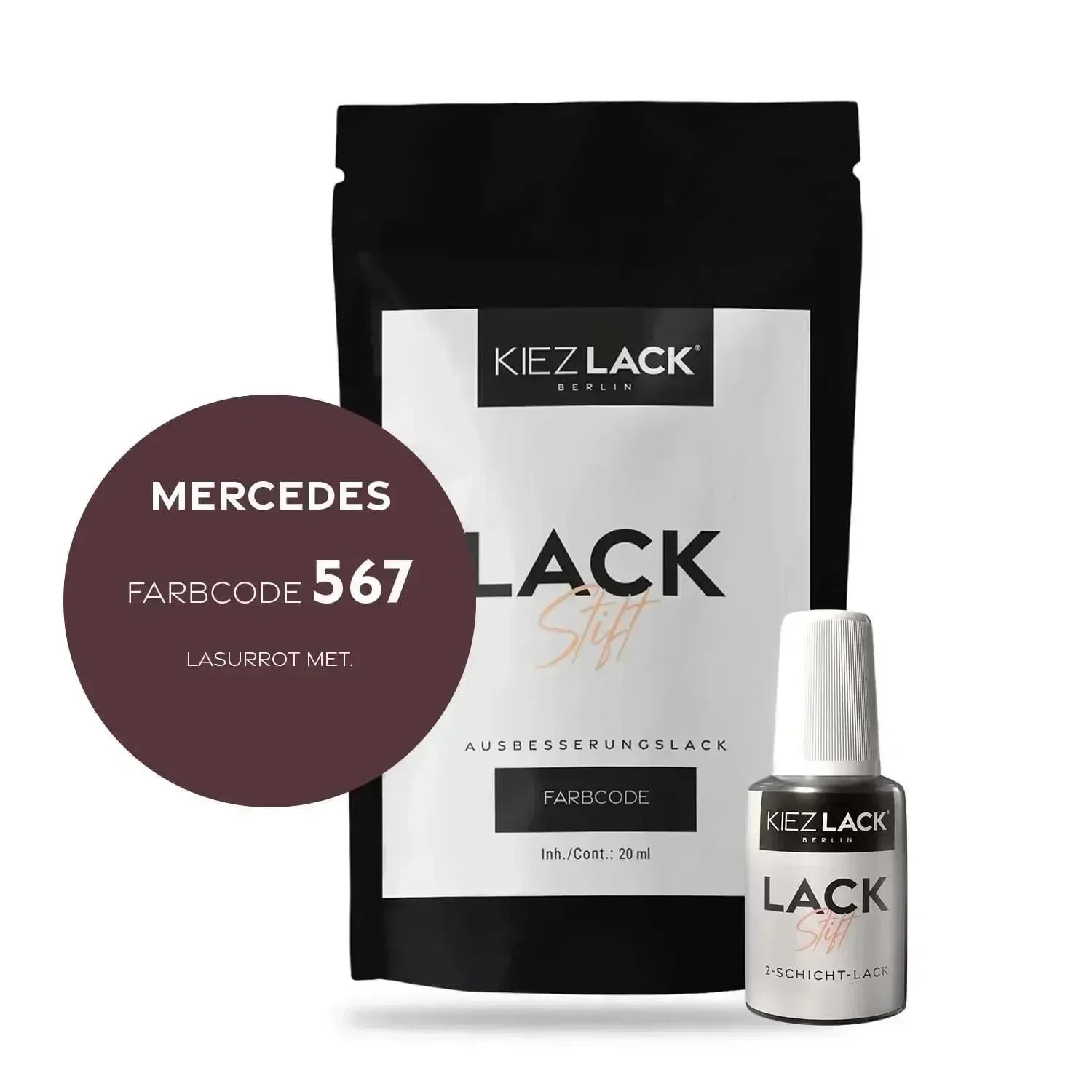Kiezlack Lackstift Autolack Lackstift MERCEDES 567 LASURROT MET.
