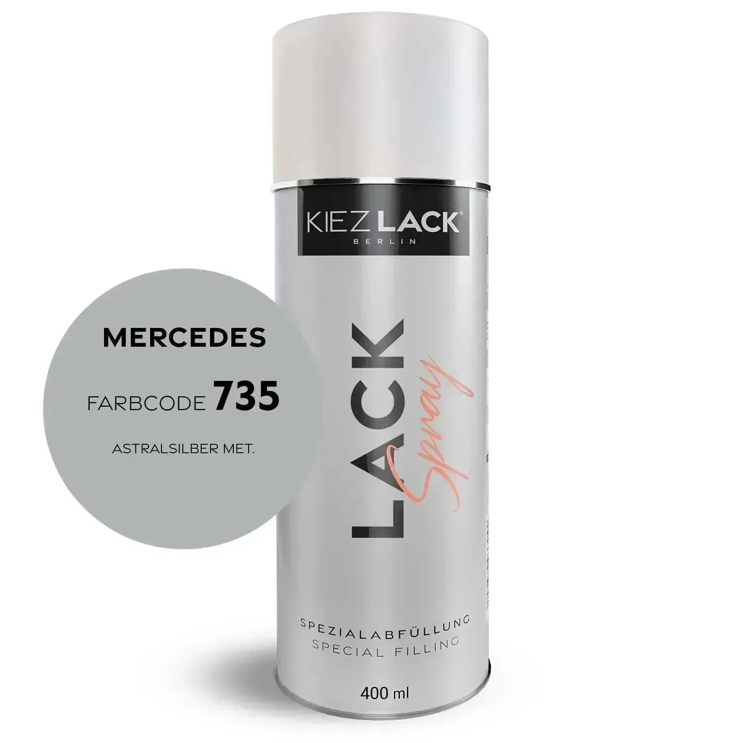Kiezlack Lackspray Autolack Spraydose MERCEDES 735 ASTRALSILBER MET.