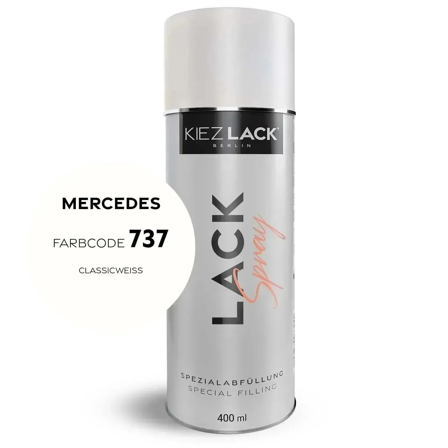 Kiezlack Lackspray Autolack Spraydose MERCEDES 737 CLASSICWEISS