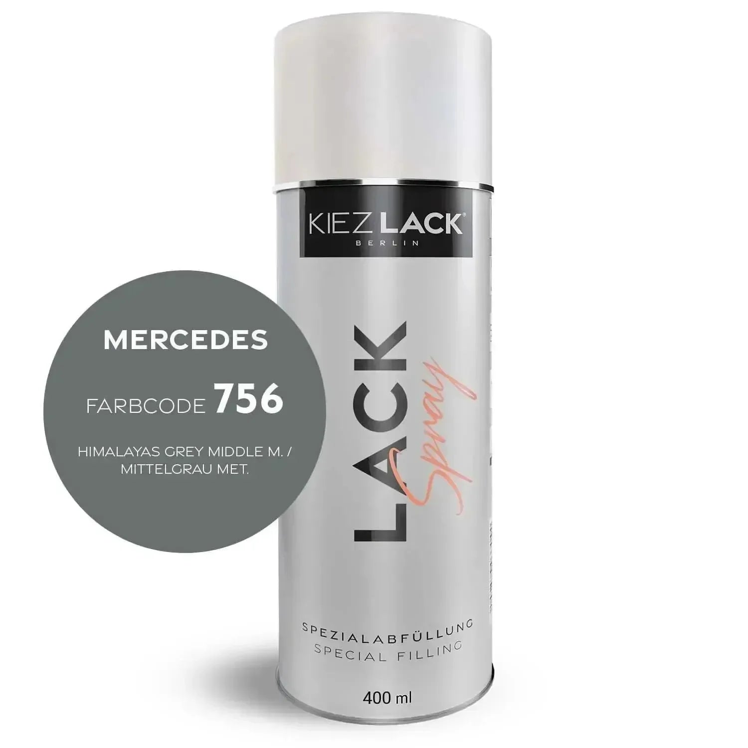 Kiezlack Lackspray Autolack Spraydose MERCEDES 756 HIMALAYAS GREY MIDDLE M.