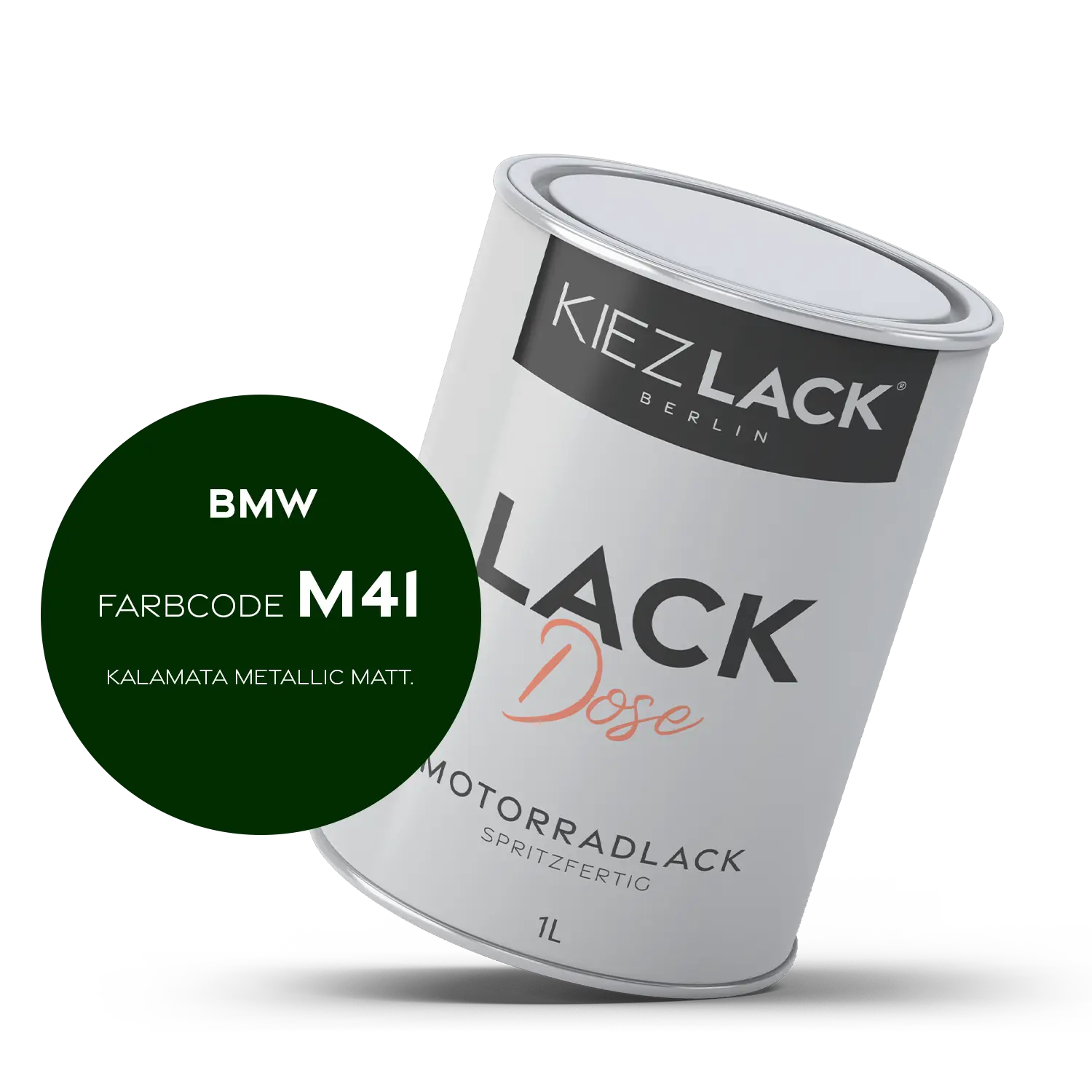 Kiezlack 1K Motorradlack Basislack Lackdose BMW M41 KALAMATA METALLIC MATT.